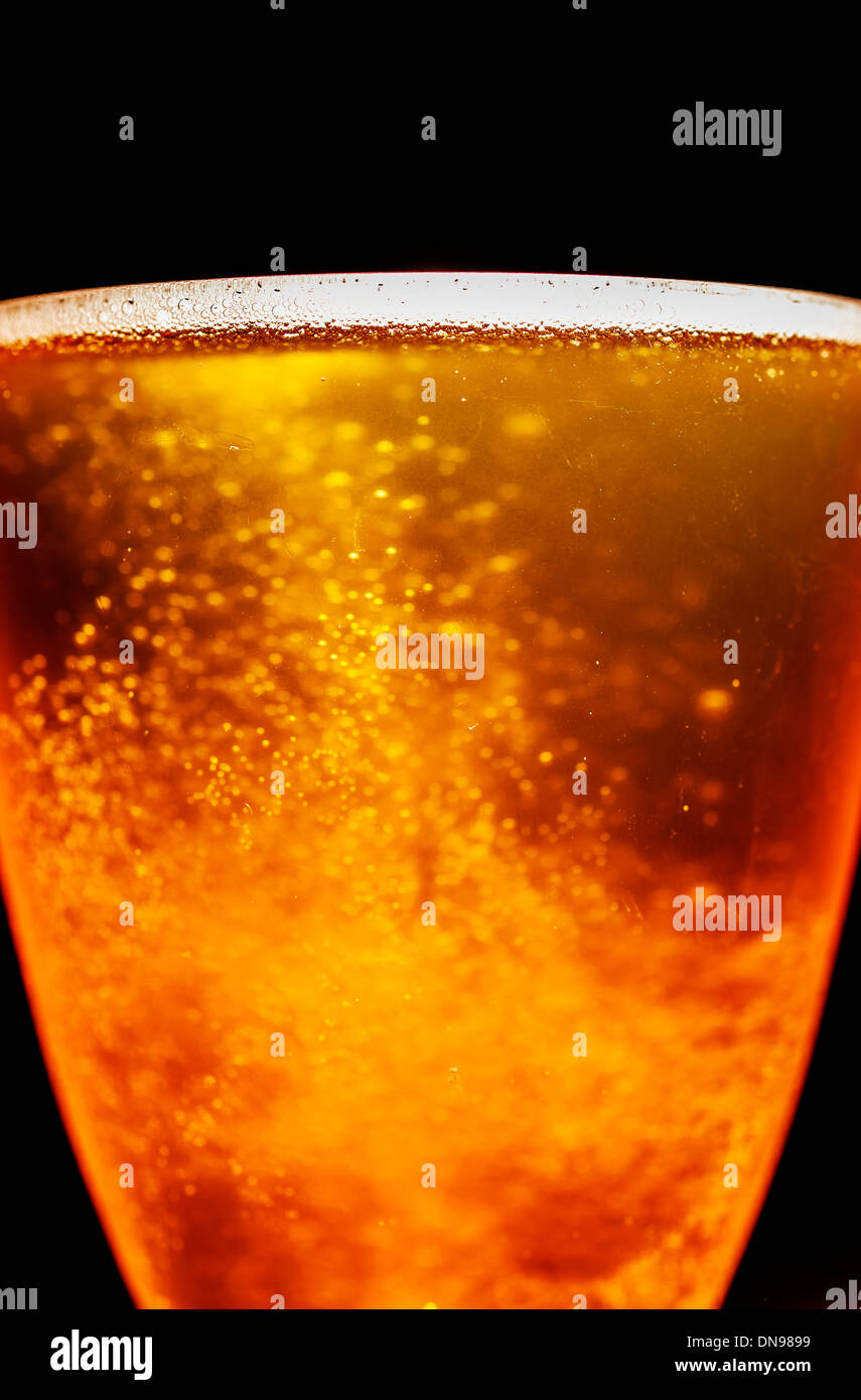 Pints of ale and beer in glasses on a table, UK Stock Photo