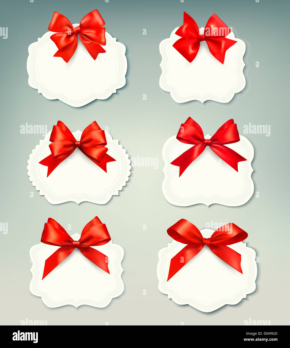 Big set of gift bows with ribbons. Vector illustration Stock Photo - Alamy