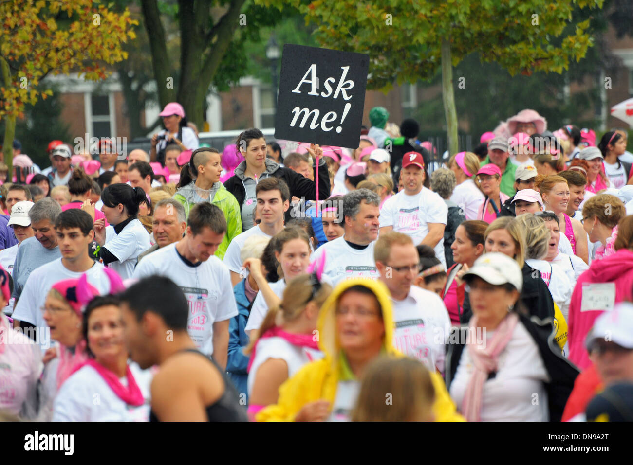 A large crowd of people at a charity event in Canada. Stock Photo