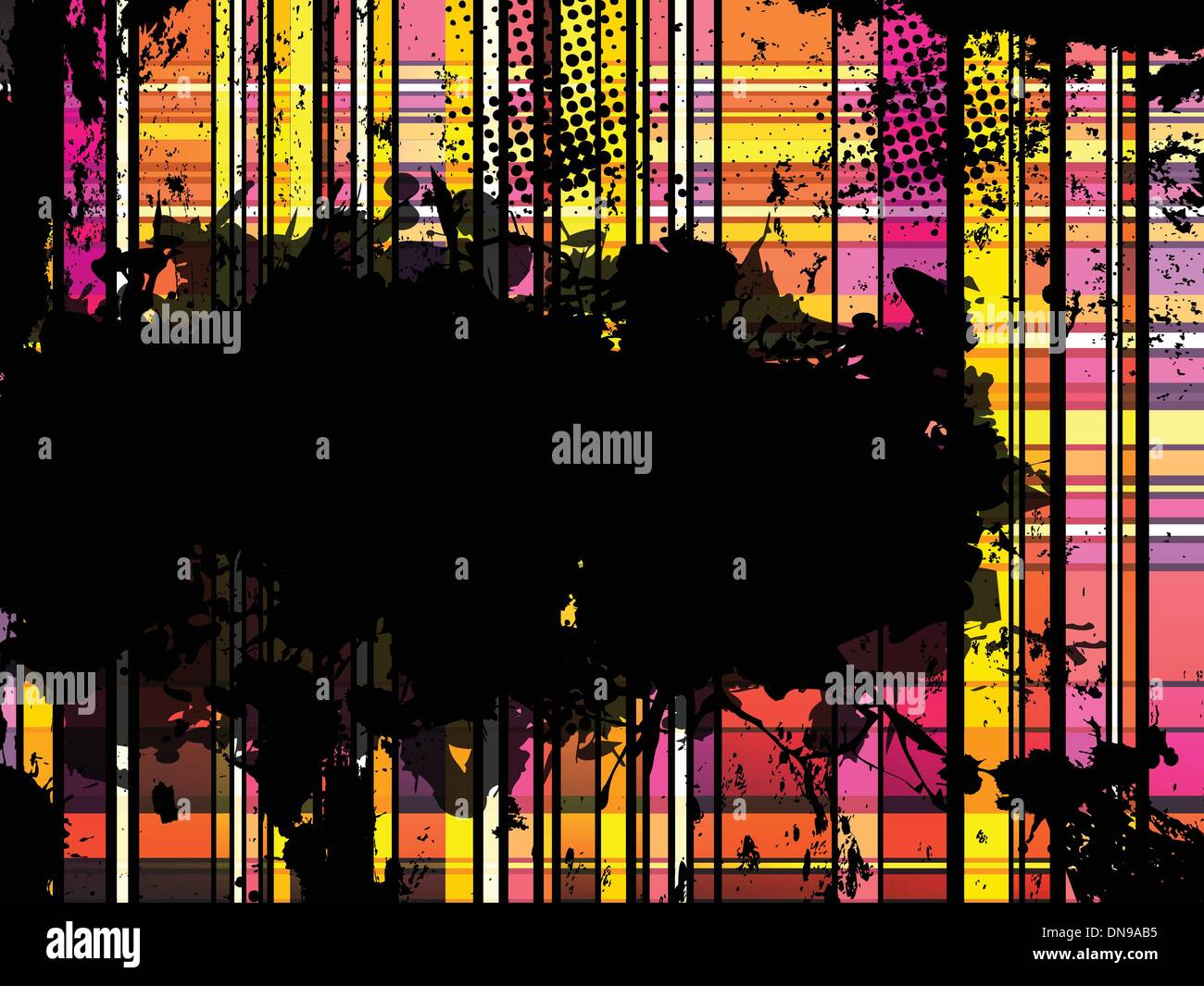 Checkered Yellow and Orange Grunge Background. Stock Vector