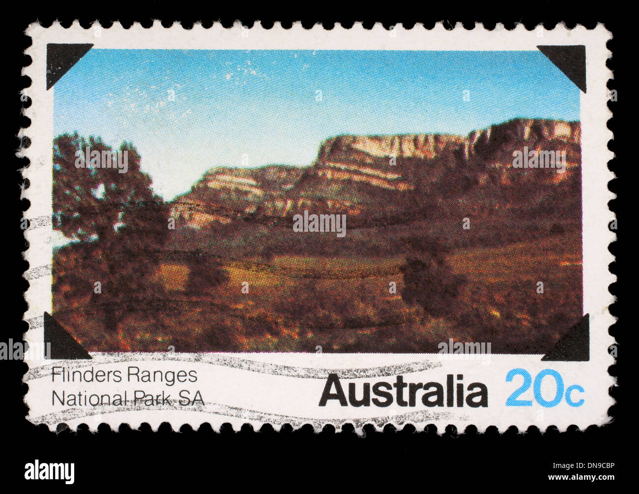 Stamp printed in AUSTRALIA shows the Flinders Ranges, South Australia, National Parks series, circa 1979 Stock Photo