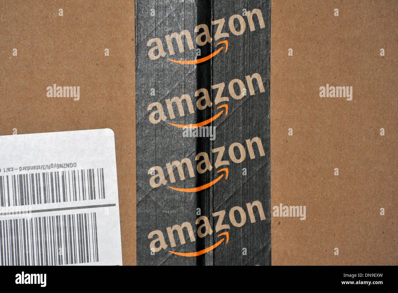 An Amazon box delivered Stock Photo Alamy