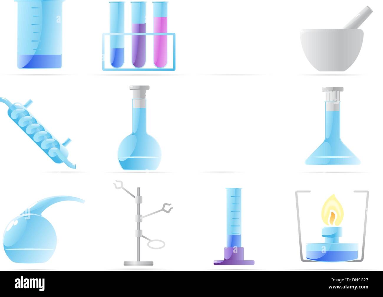 Icons for chemical lab Stock Vector