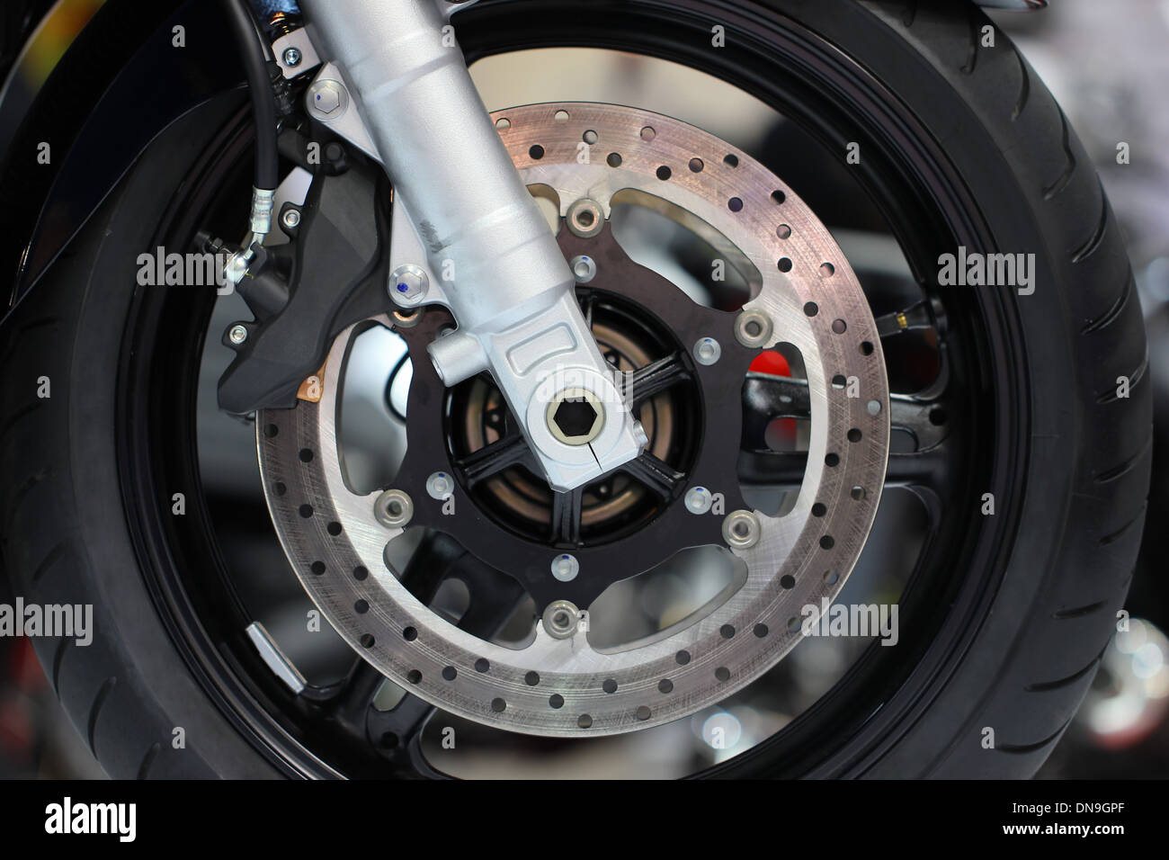 Motorcycle brake disc Stock Photo Alamy