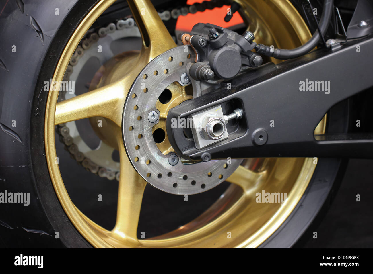 Motorcycle brake disc Stock Photo Alamy
