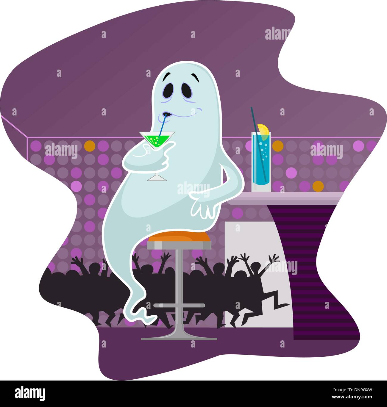 Ghost in the bar Stock Vector
