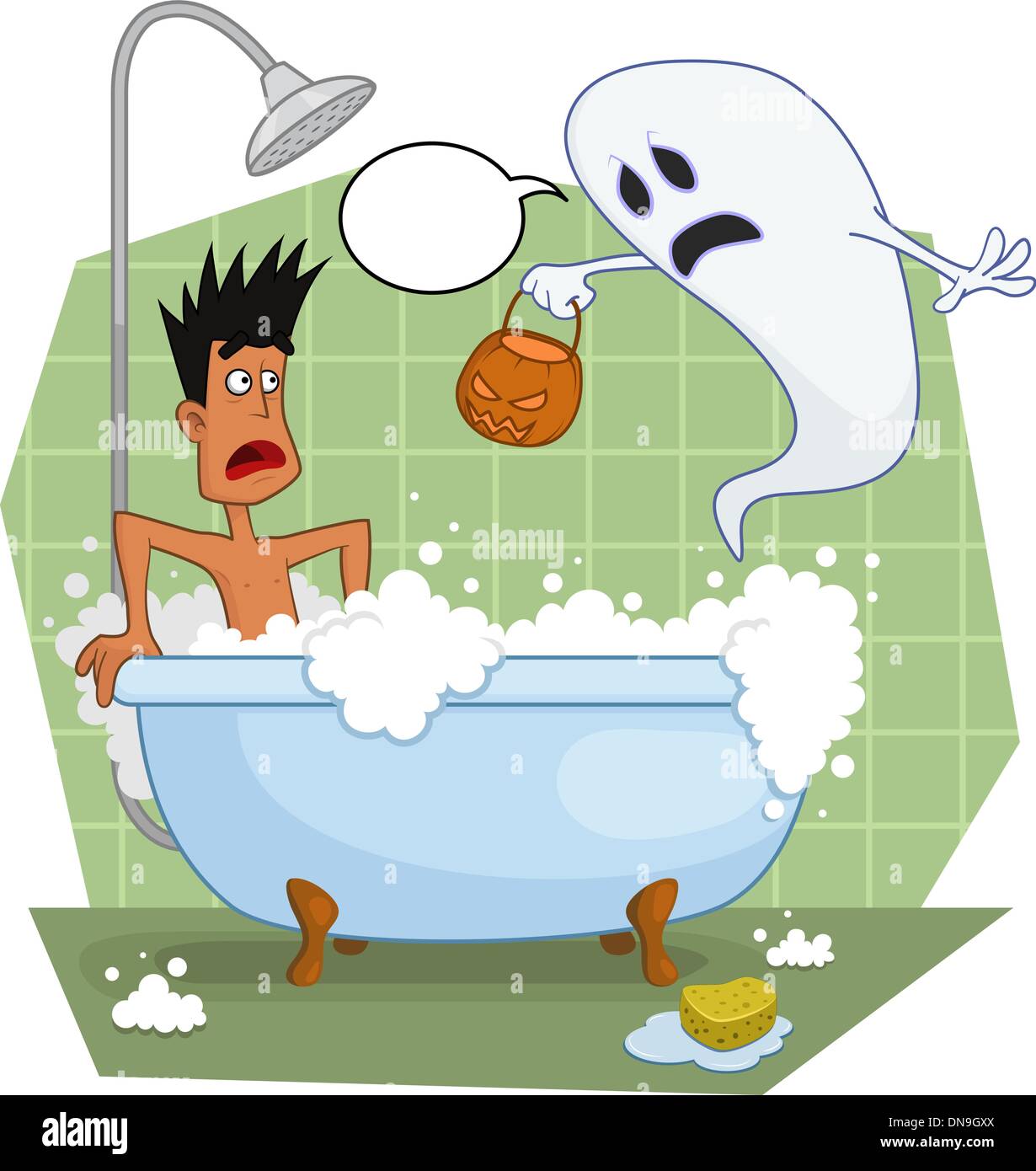 Ghost in the bathroom Stock Vector Image & Art - Alamy