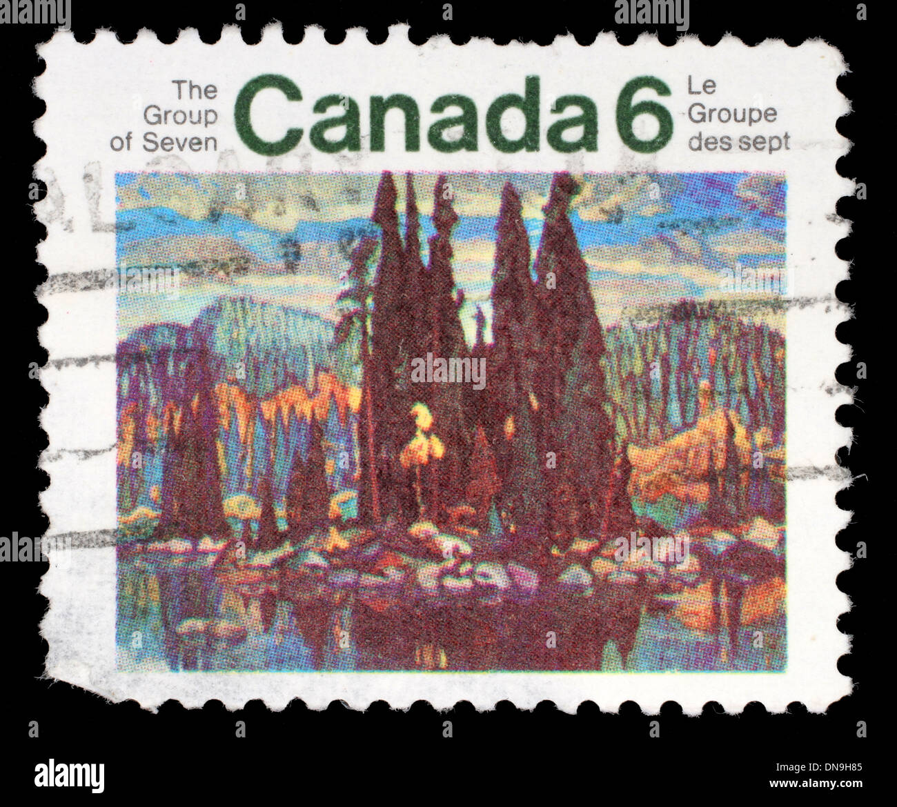 CANADA - CIRCA 1970: stamp printed by Canada, shows Isle of Spruce, by Arthur Lismer, circa 1970 Stock Photo