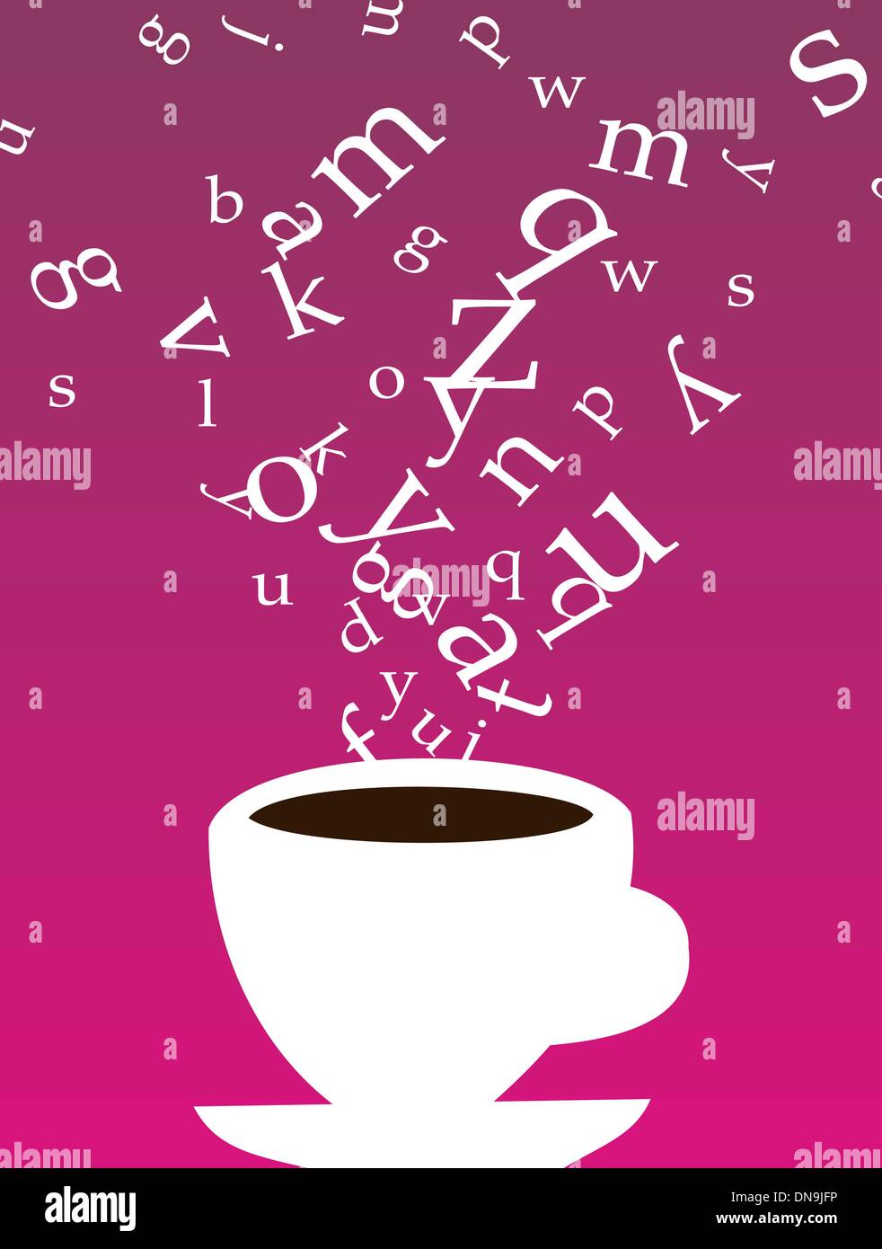 Cup of coffee with letters Stock Vector Image & Art Alamy