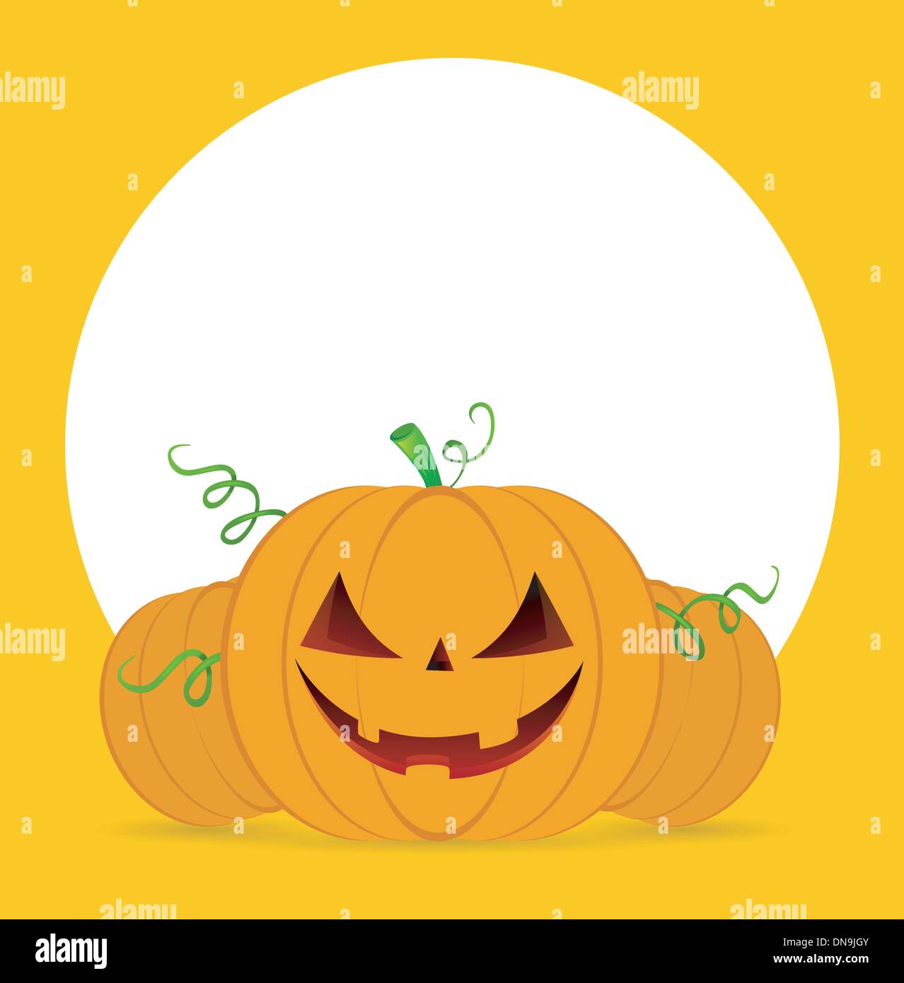 Halloween pumpkins on orange background Stock Vector