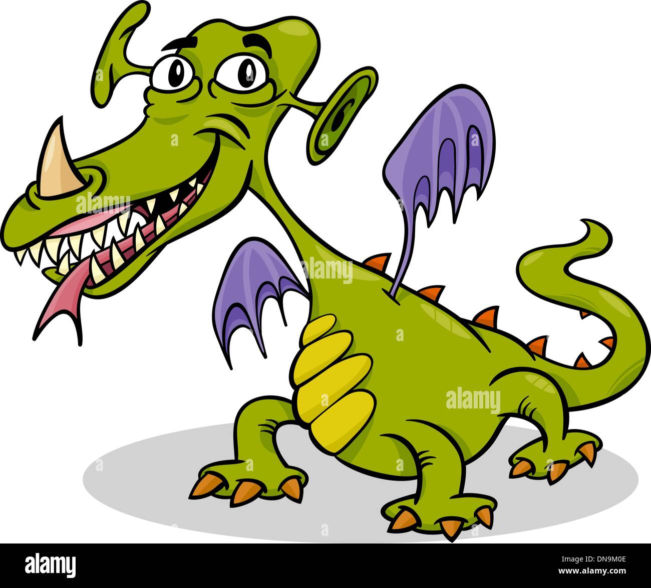 cartoon funny monster or dragon illustration Stock Vector Image & Art -  Alamy