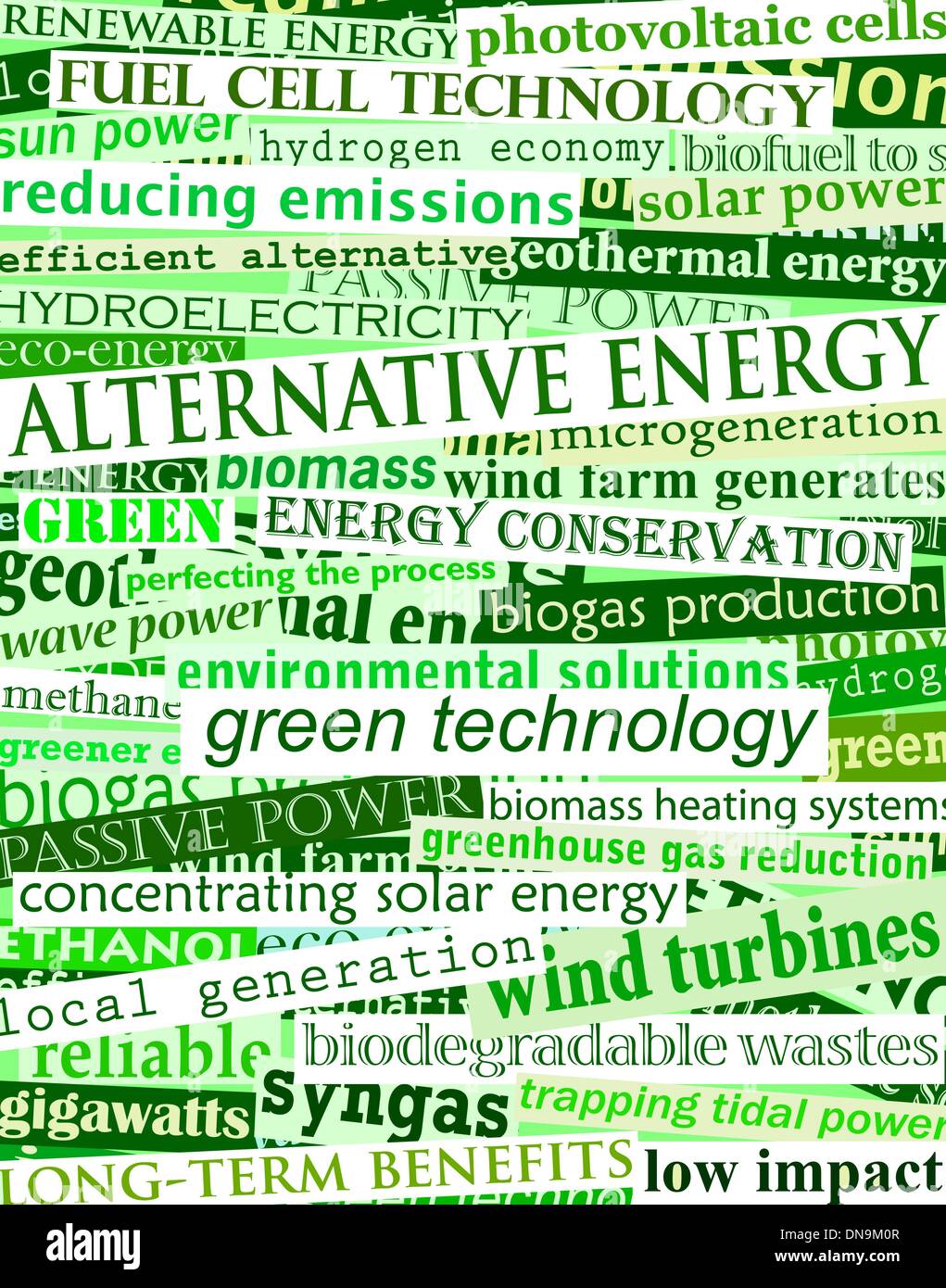 Green energy headlines Stock Vector