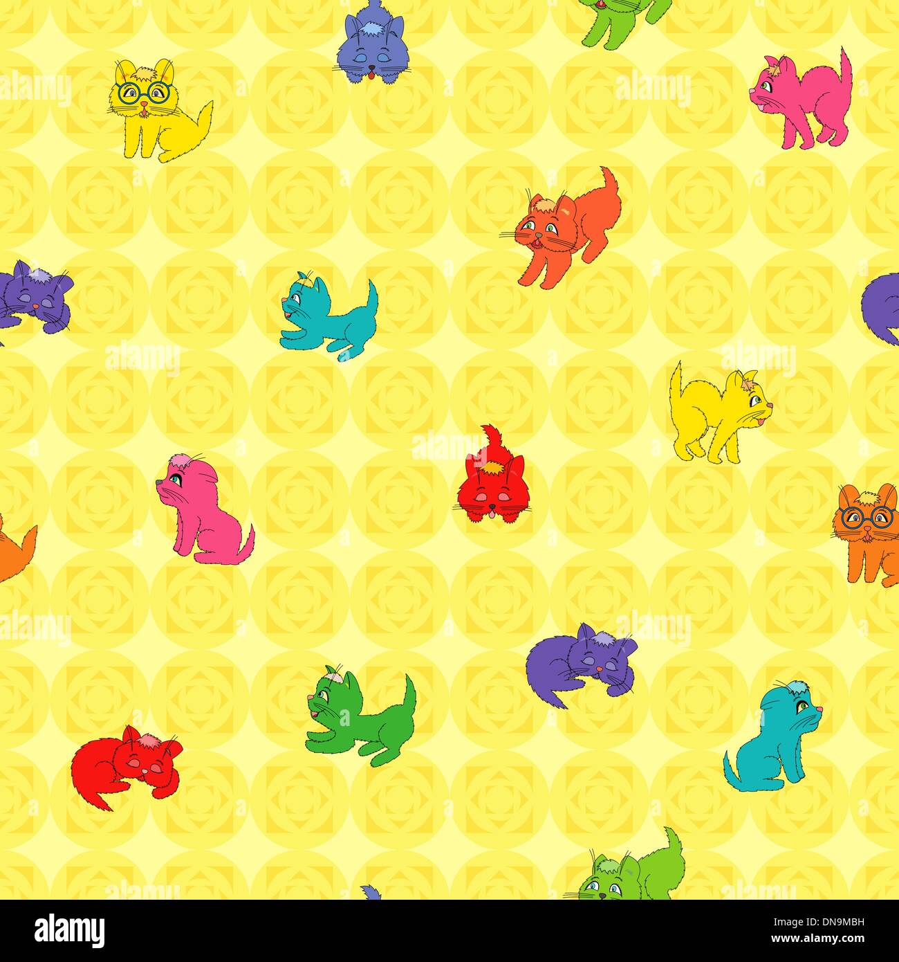 Seamless Kittens Pattern Stock Vector