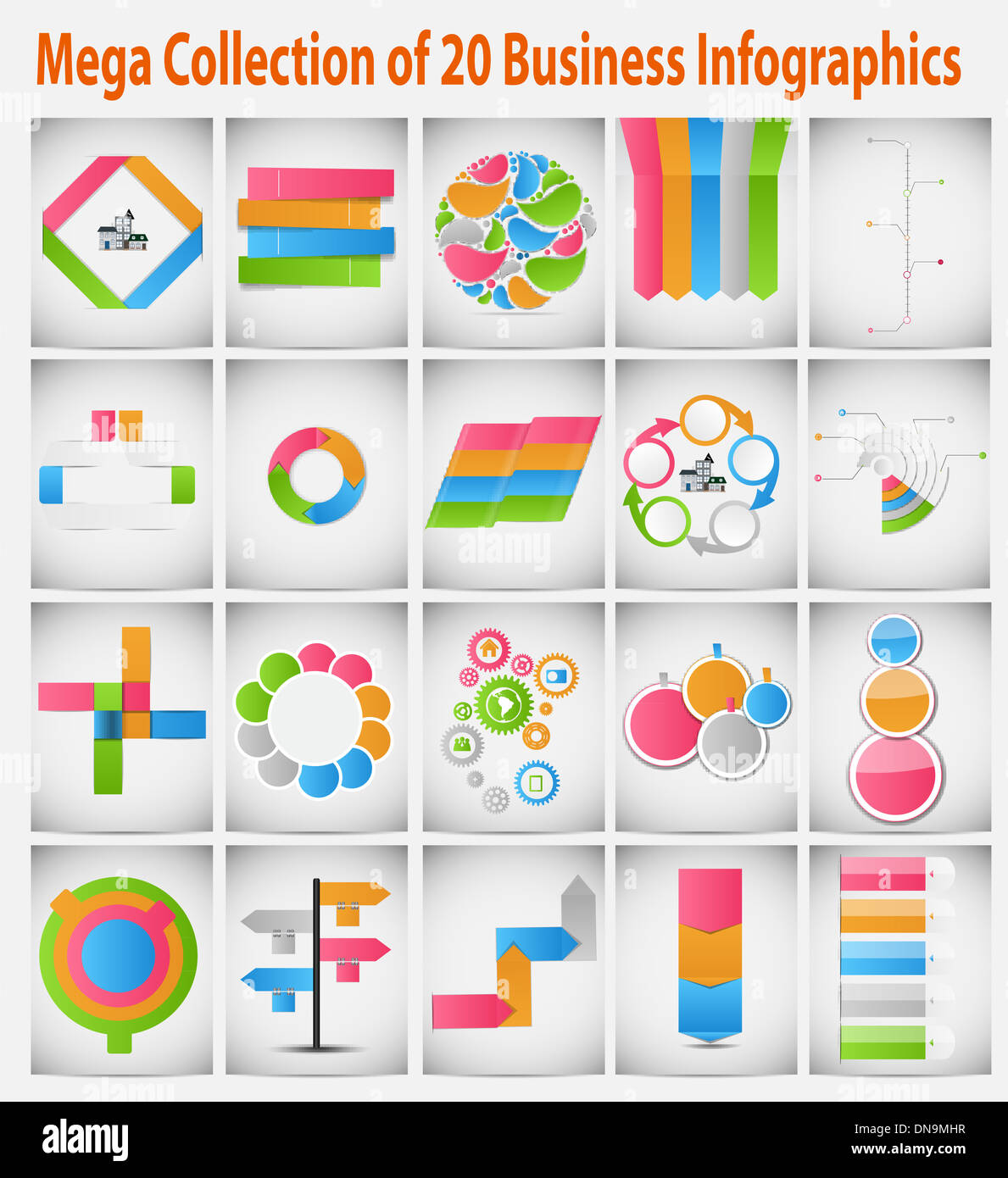 Mega collection infographic template business concept vector il Stock ...
