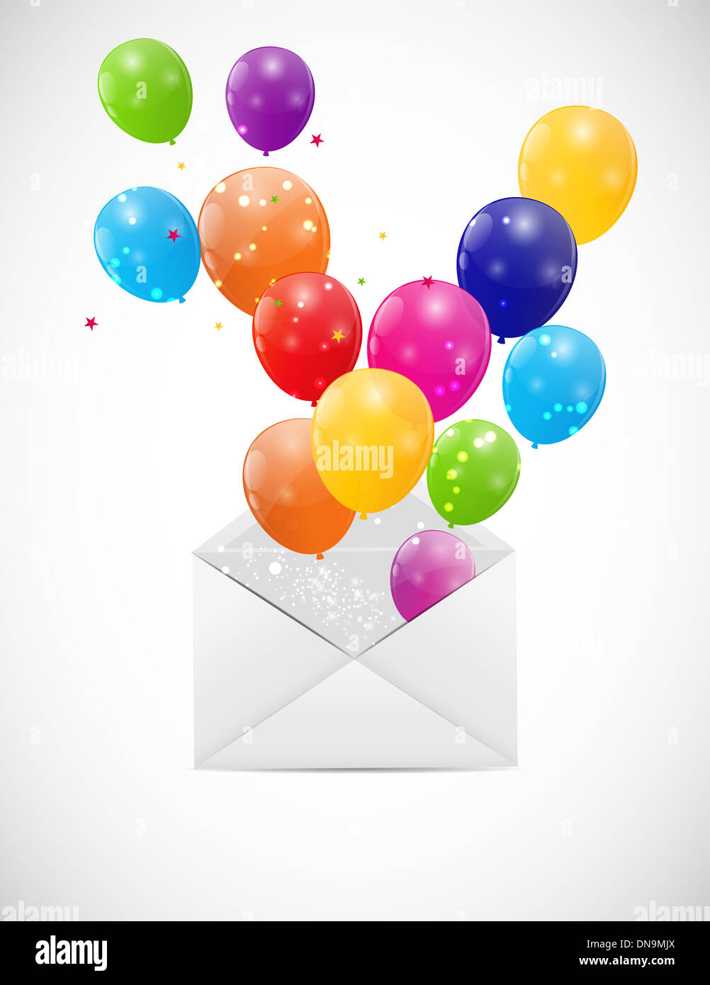 Envelope with Balloons Vector Illustration Stock Photo Alamy