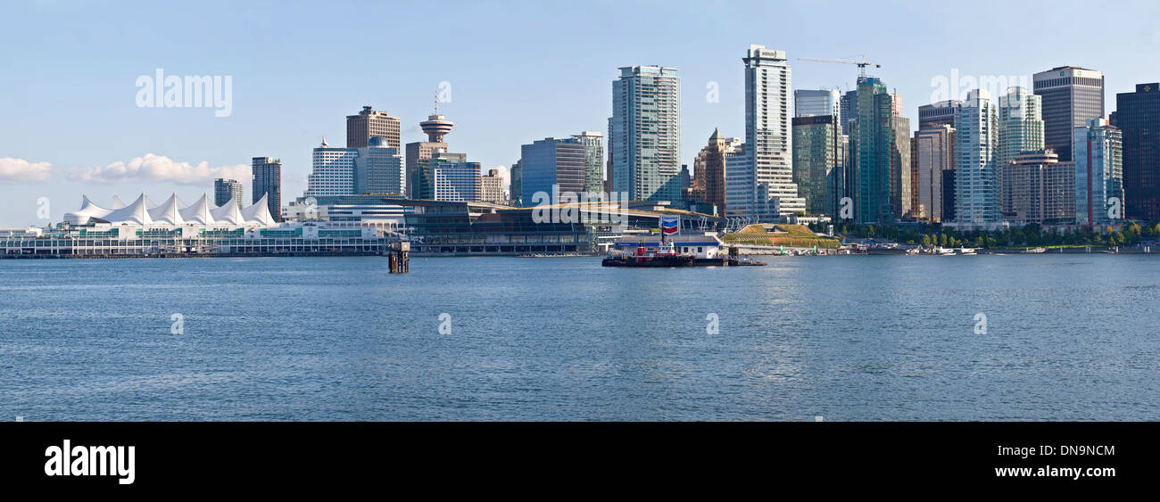 The Vancouver BC waterfront skyline and Canada Place Stock Photo
