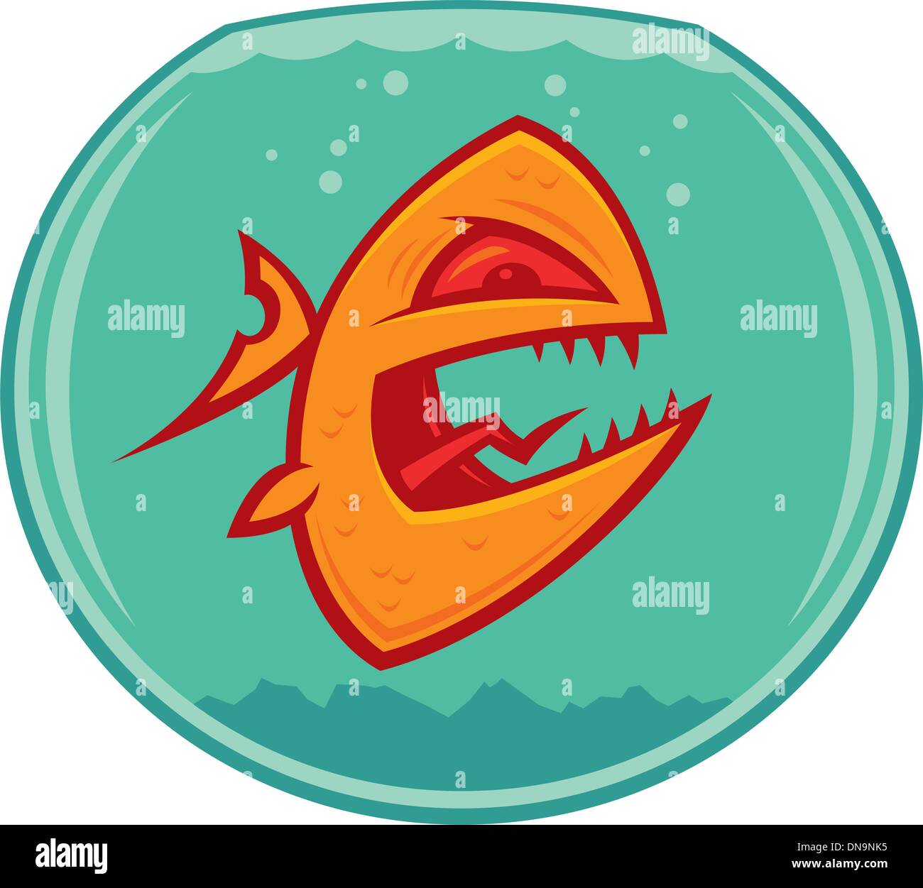 Vicious Goldfish Stock Vector