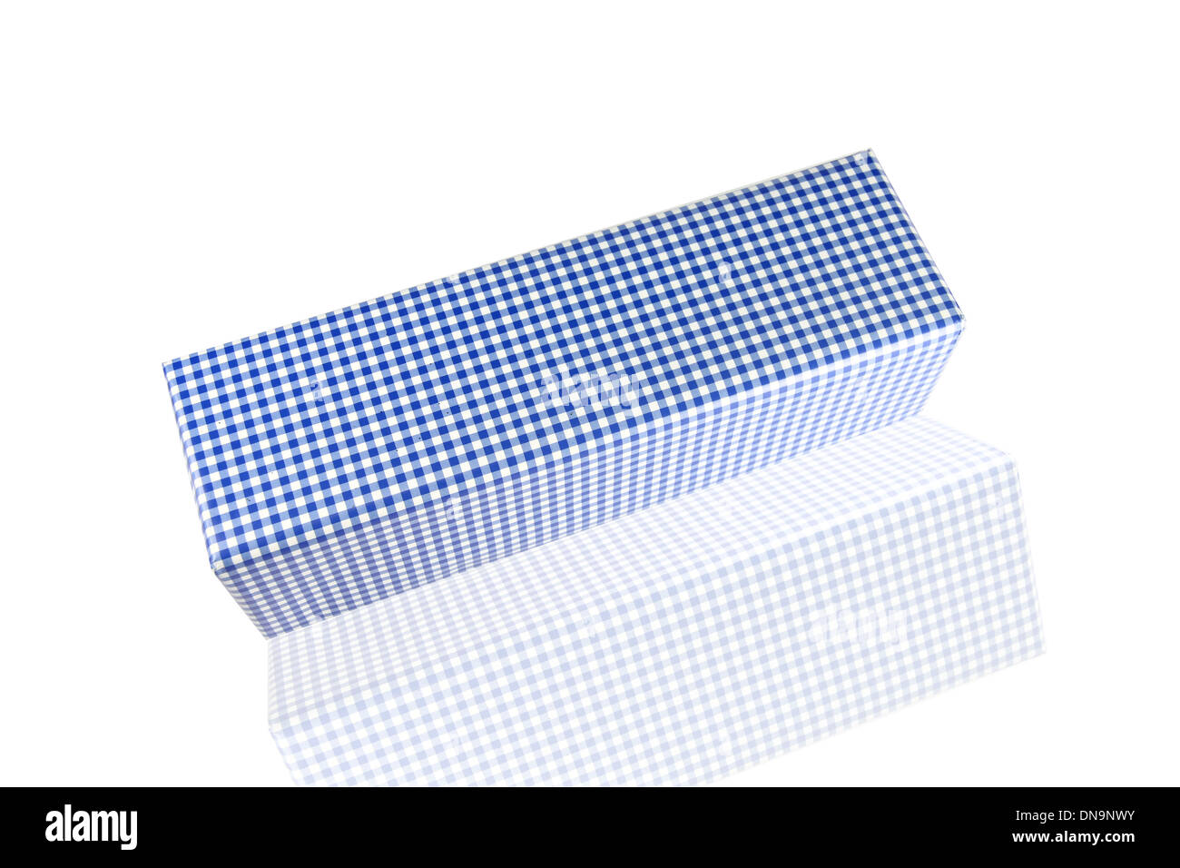 Blue gift Box on white background Stock Photo - Alamy