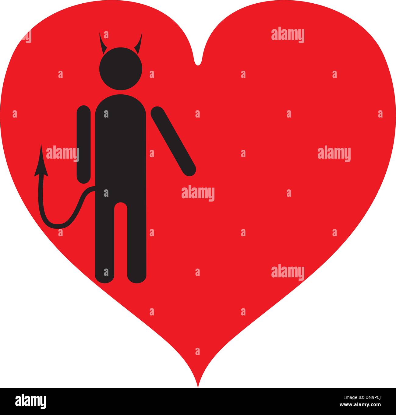Devil and Angel. It is love. Stock Vector