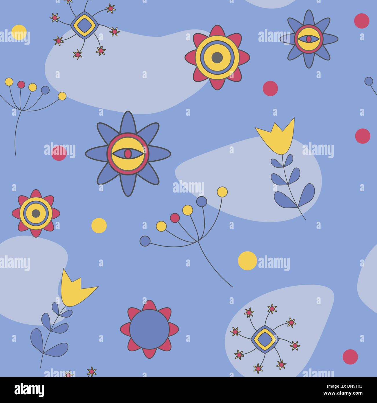 Abstract Cute Background Flower Seamless Pattern Vector Illustration ...