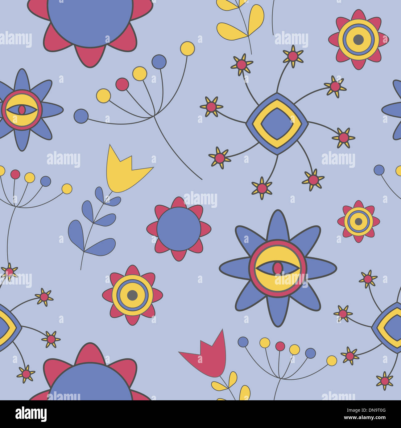 Abstract Cute Background Flower Seamless Pattern Vector Illustration ...