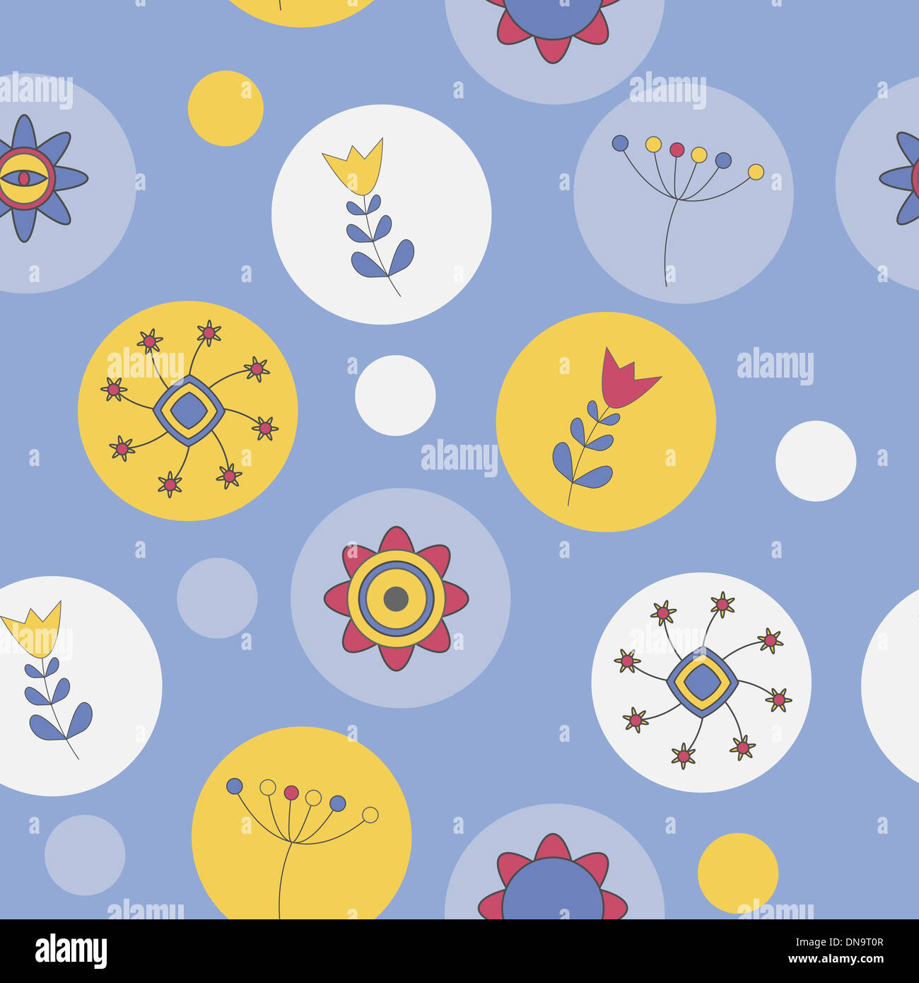 Abstract Cute Background Flower Seamless Pattern Vector Illustration ...