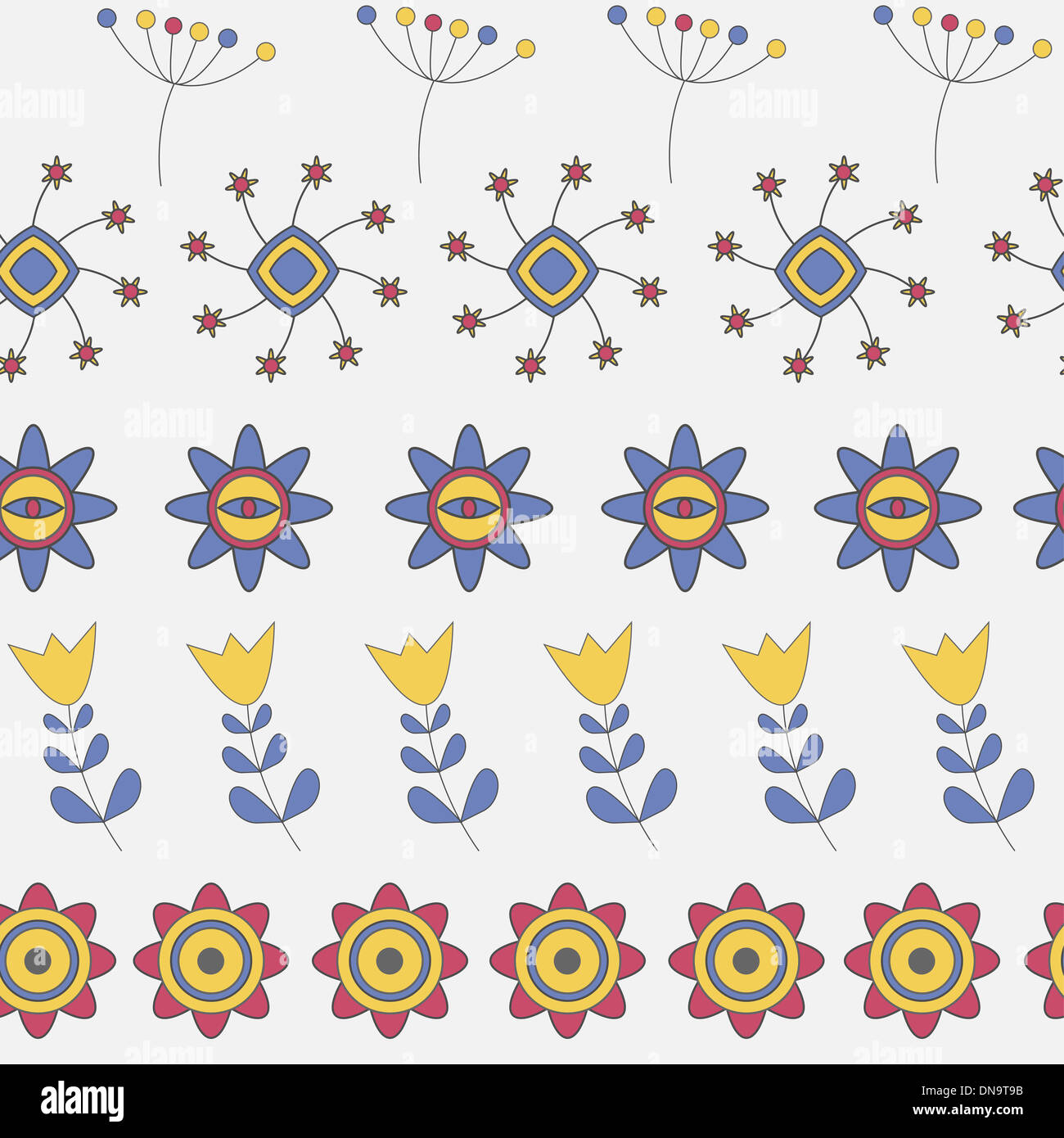 Abstract Cute Background Flower Seamless Pattern Vector Illustration ...