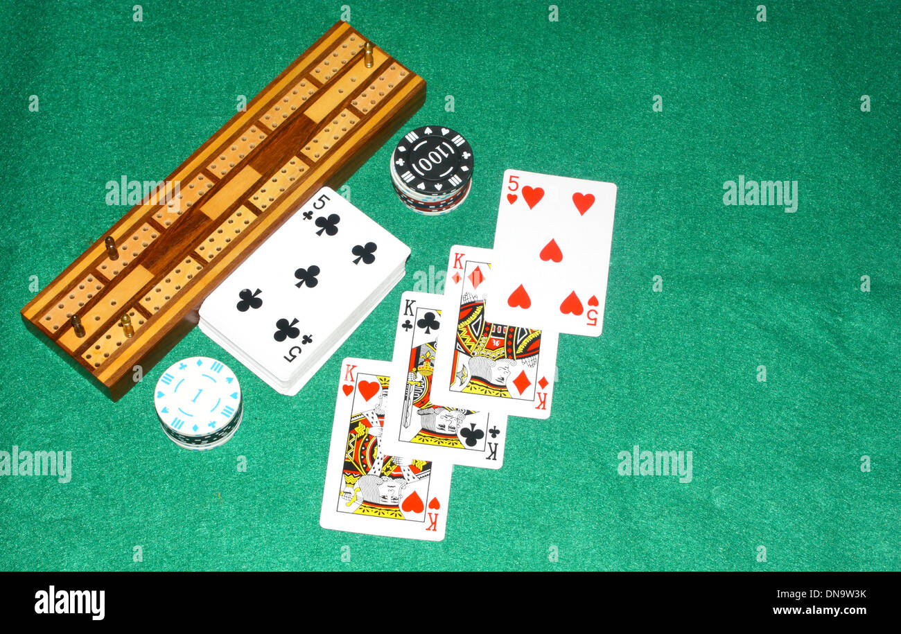 A Game For Gamblers With Cards A Crib Board And Some Chips For
