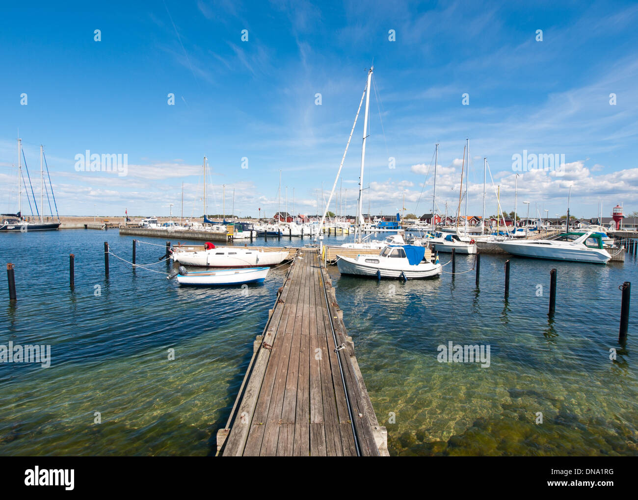 A view of Skanör Harbour in Skanör-Falsterbo, Scania, Sweden Stock ...