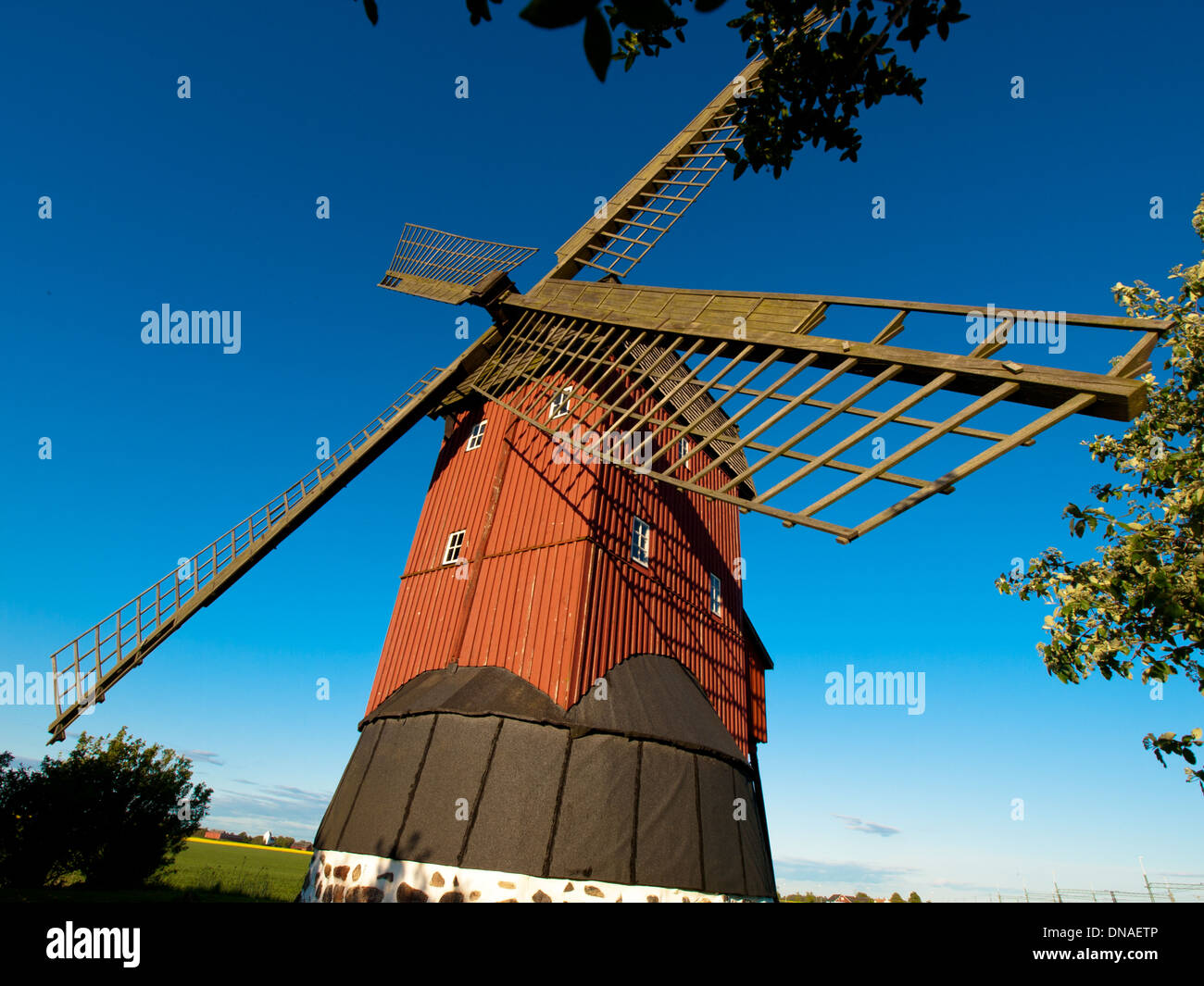 A traditional Swedish windmill (tower mill) located near Häljarp Stock Photo 64770070 Alamy