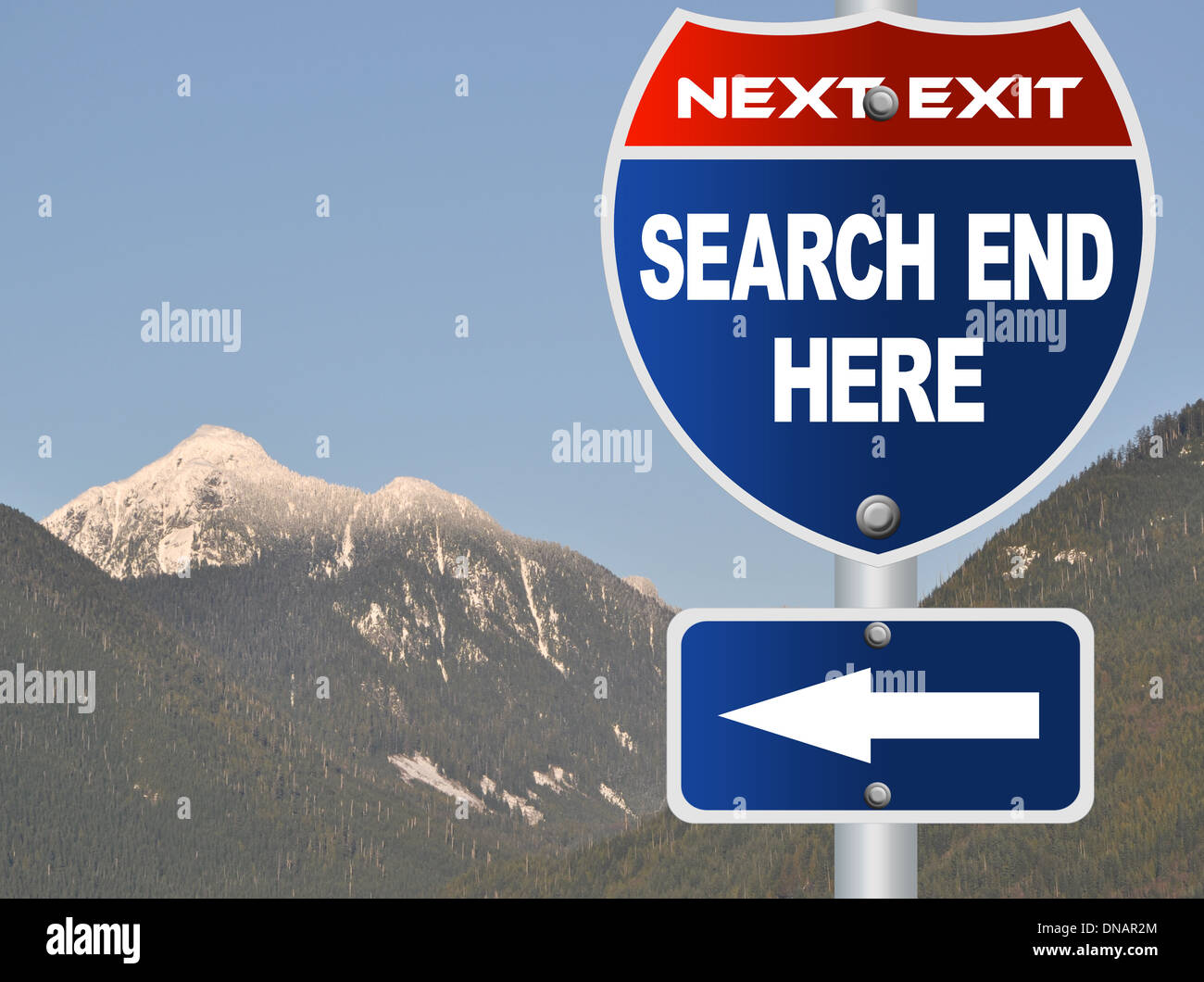 Search end here road sign Stock Photo - Alamy