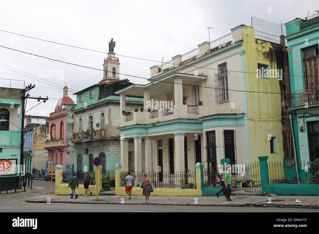 Calle San Lázaro, Vedado, Havana, Cuba, Caribbean Sea, Central America Stock Photo