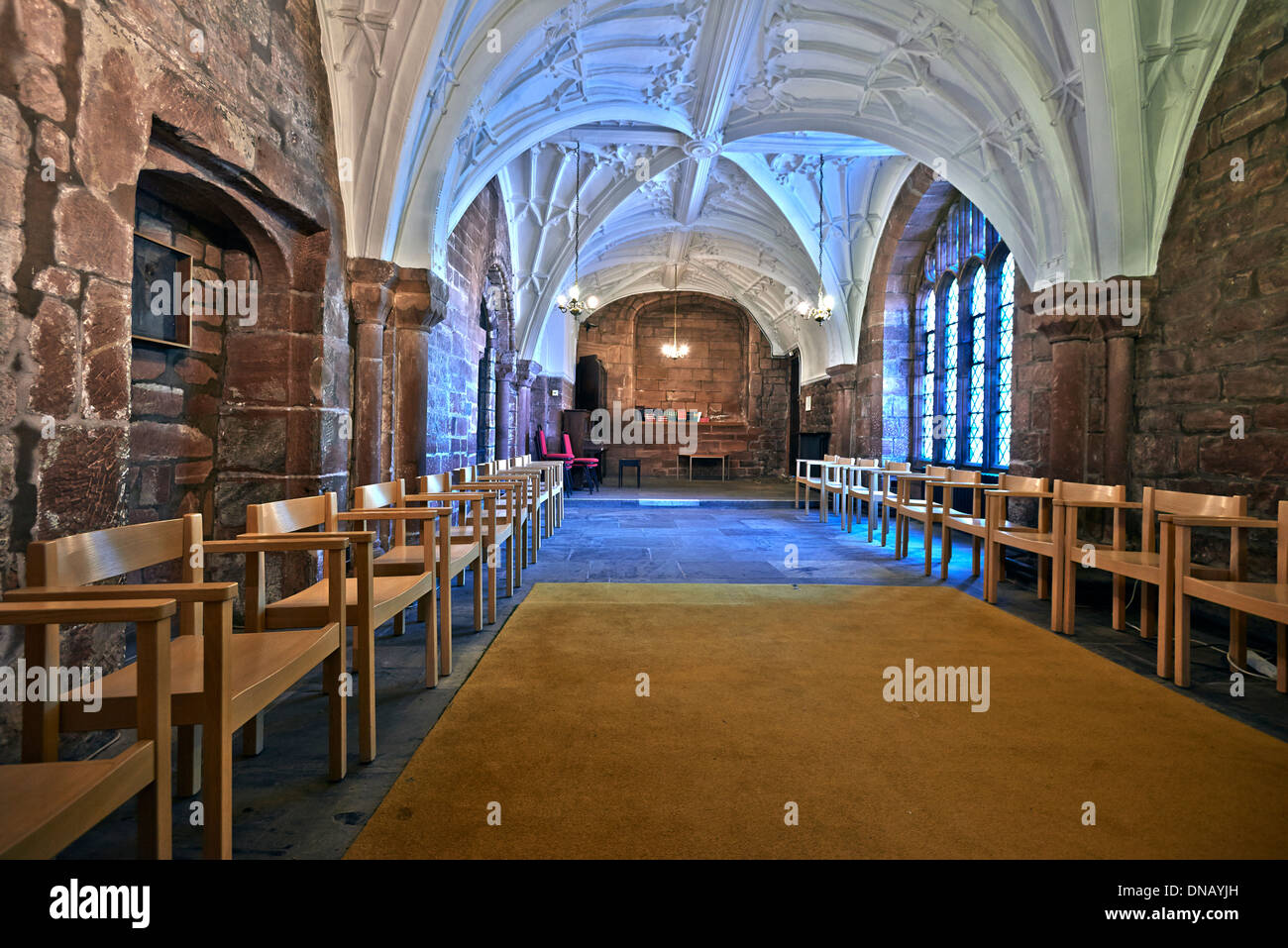 Chester Cathedral is the mother church of the Church of England Diocese of Chester, and is located in the city of Chester Stock Photo