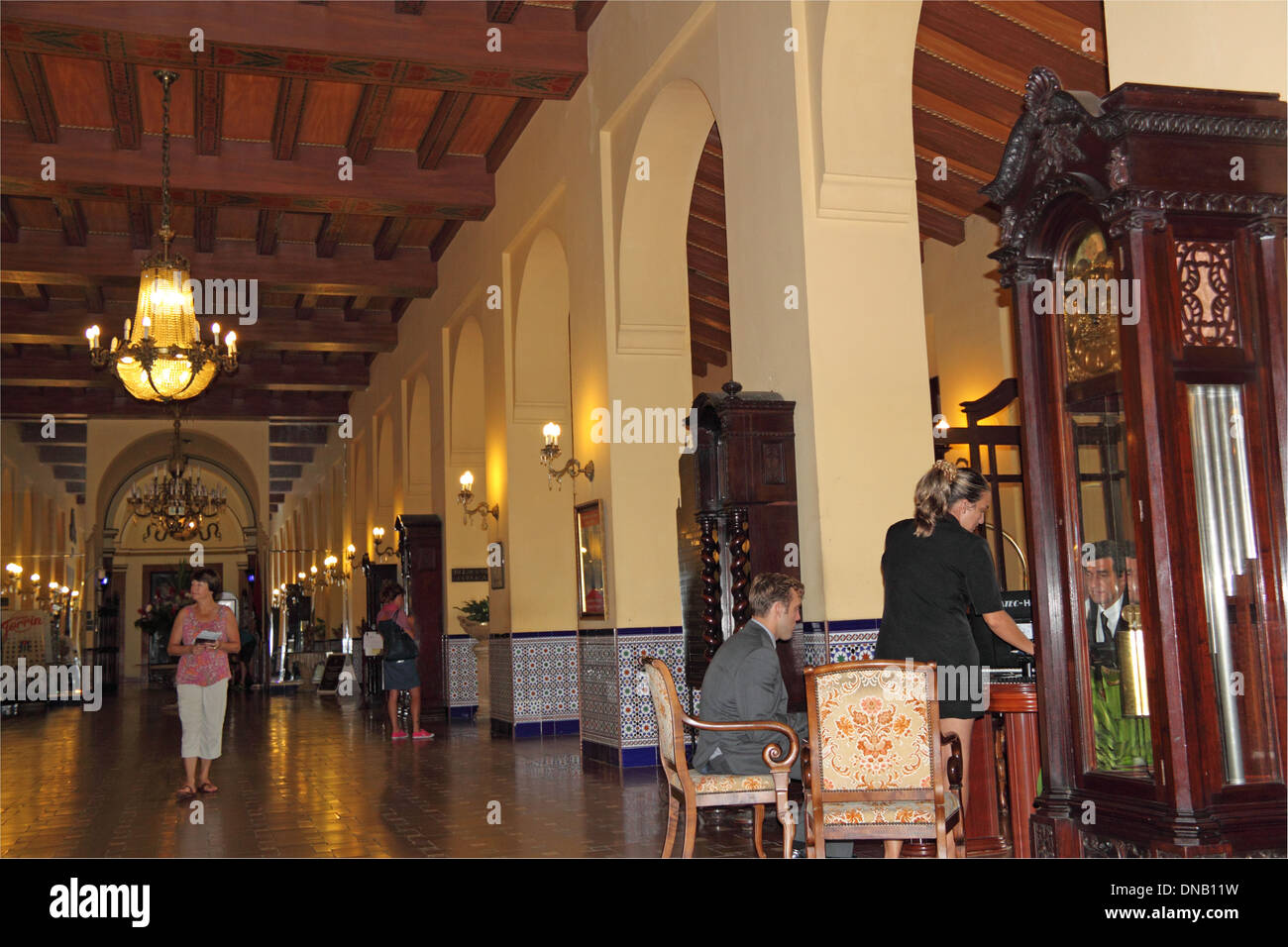 Lobby, Hotel Nacional de Cuba, Calle 0, Vedado, Havana, Cuba, Caribbean Sea, Central America Stock Photo