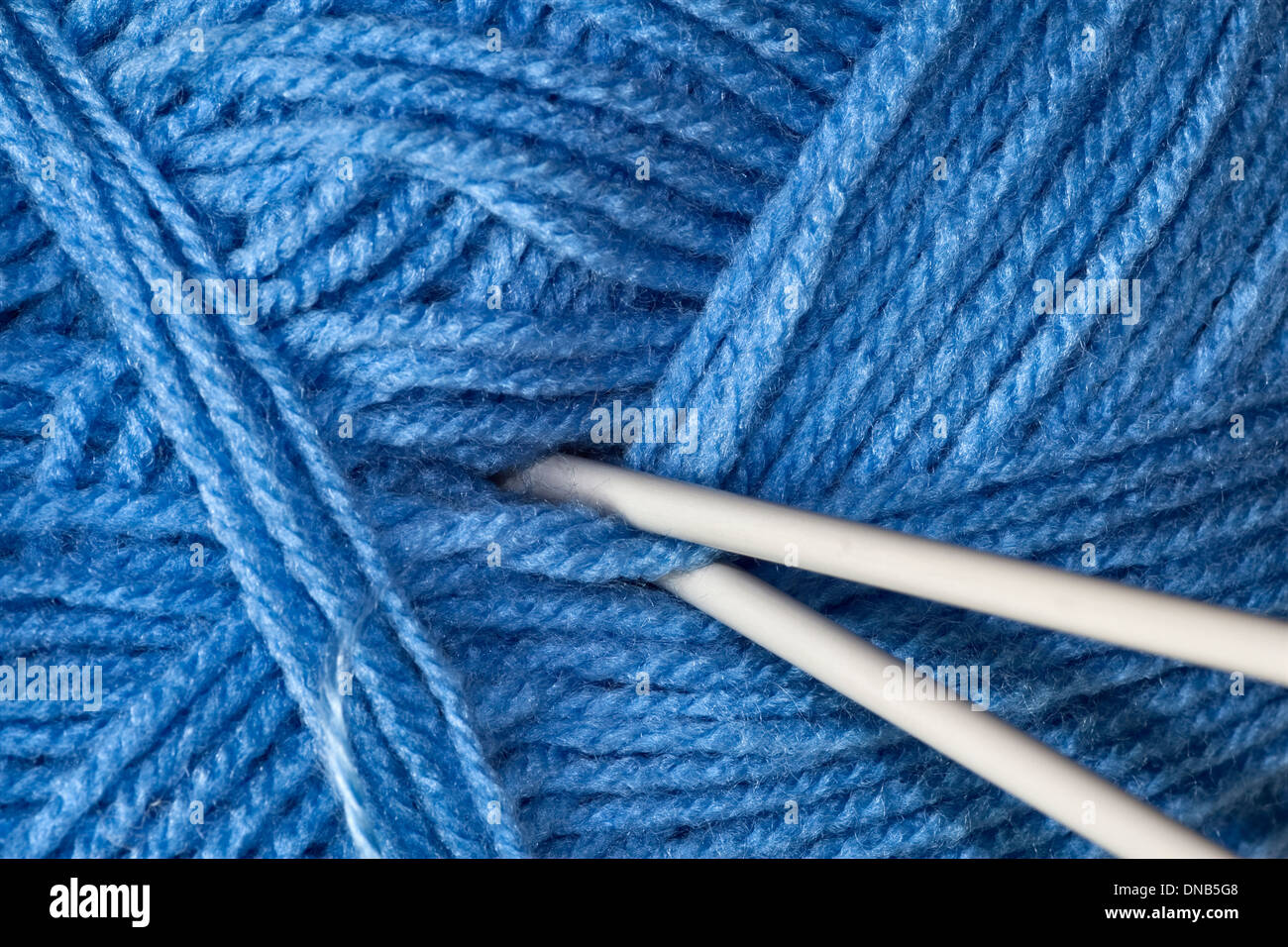 blue knitting wool