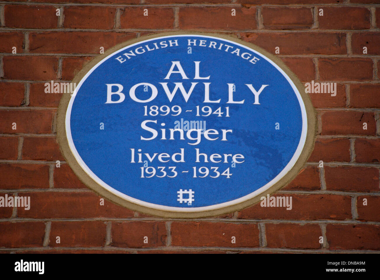 english heritage blue plaque marking a 1930s home of singer al bowlly, charing cross road, london, england Stock Photo