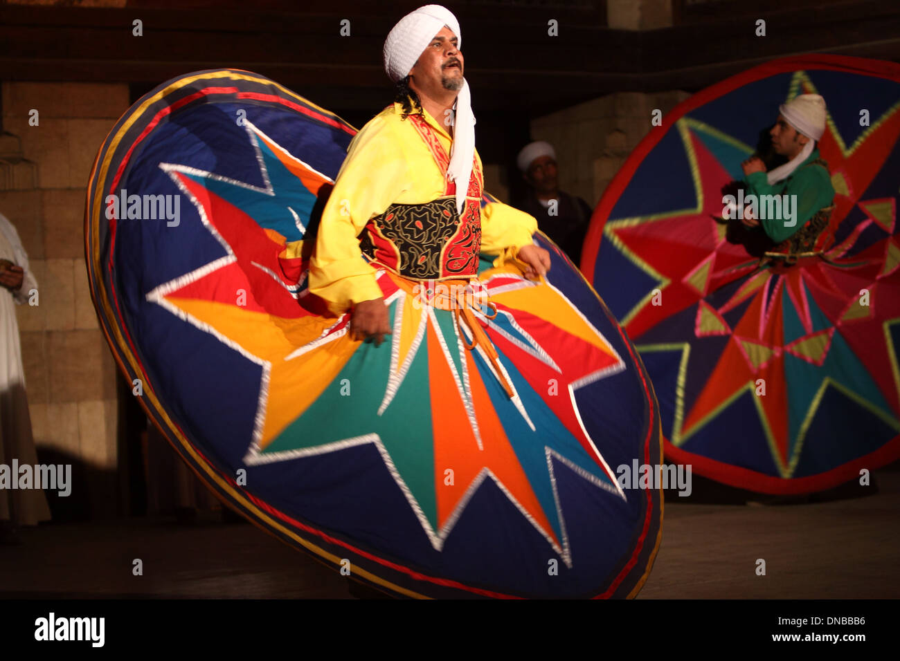 whirling dervish (Tanura show) Cairo Stock Photo