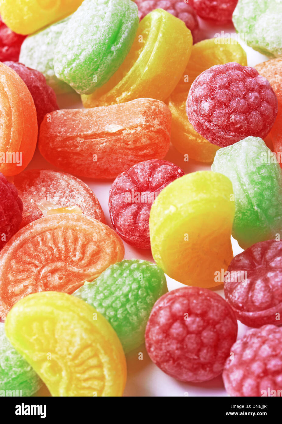 colorful candies on white background Stock Photo