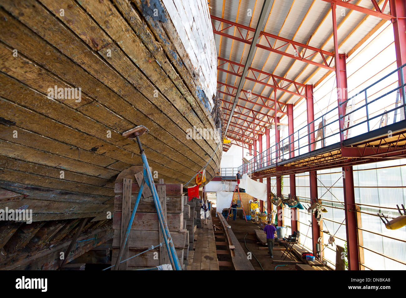 The famous classic sailing schooner yacht being restored at the