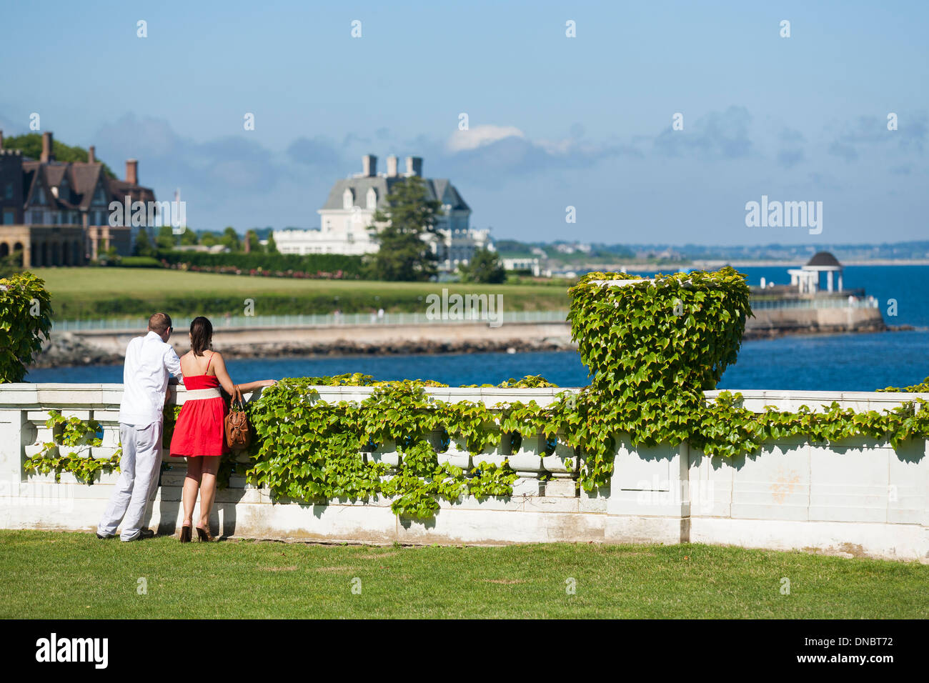 The view from the garden of Rosecliff a Newport mansion or Cottage