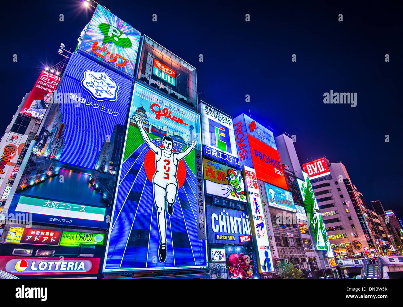 Osaka, Japan Dotonbori Neon Signs. Stock Photo