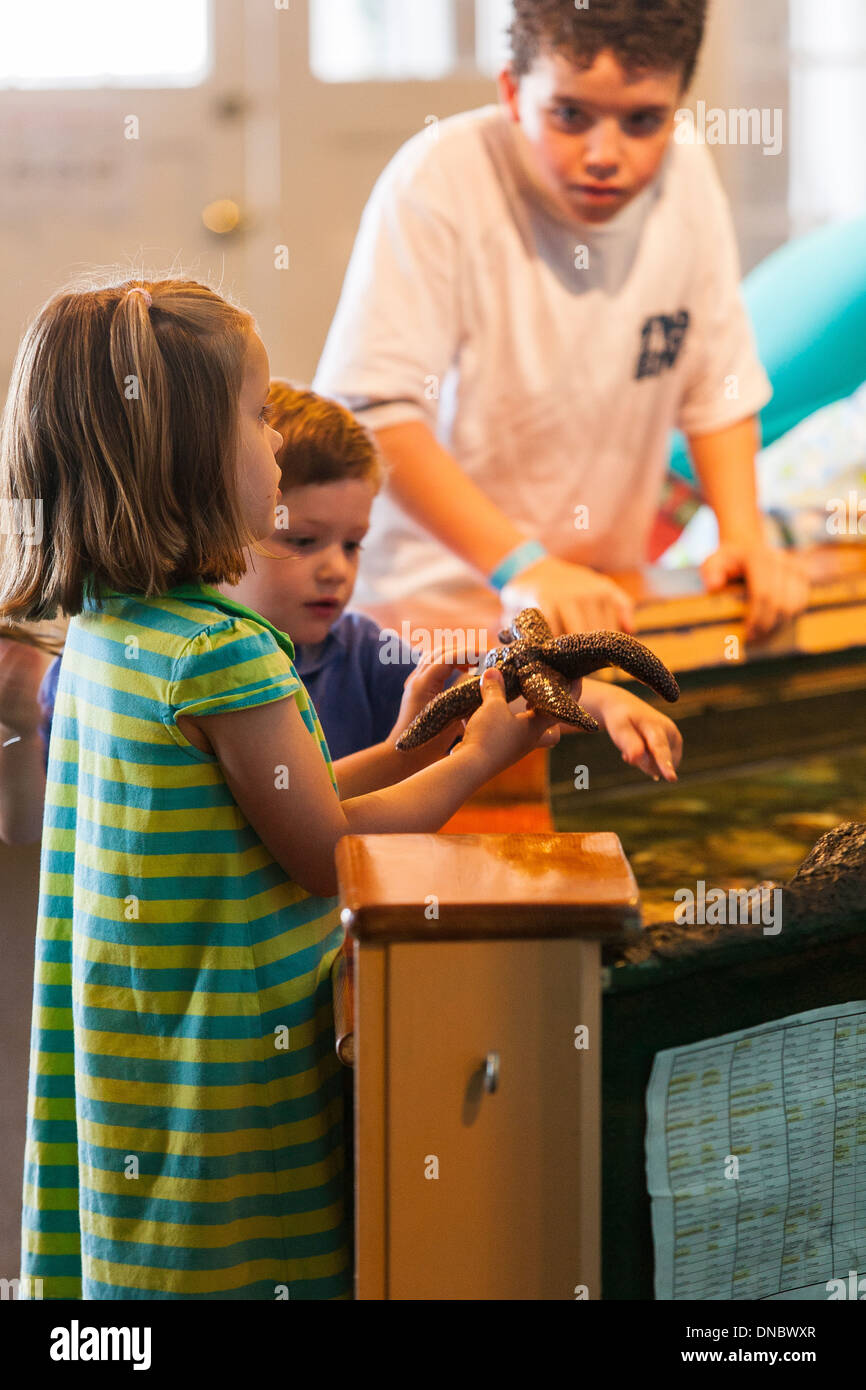 Children and teens explore exhibits at Save The Bay's Exploration