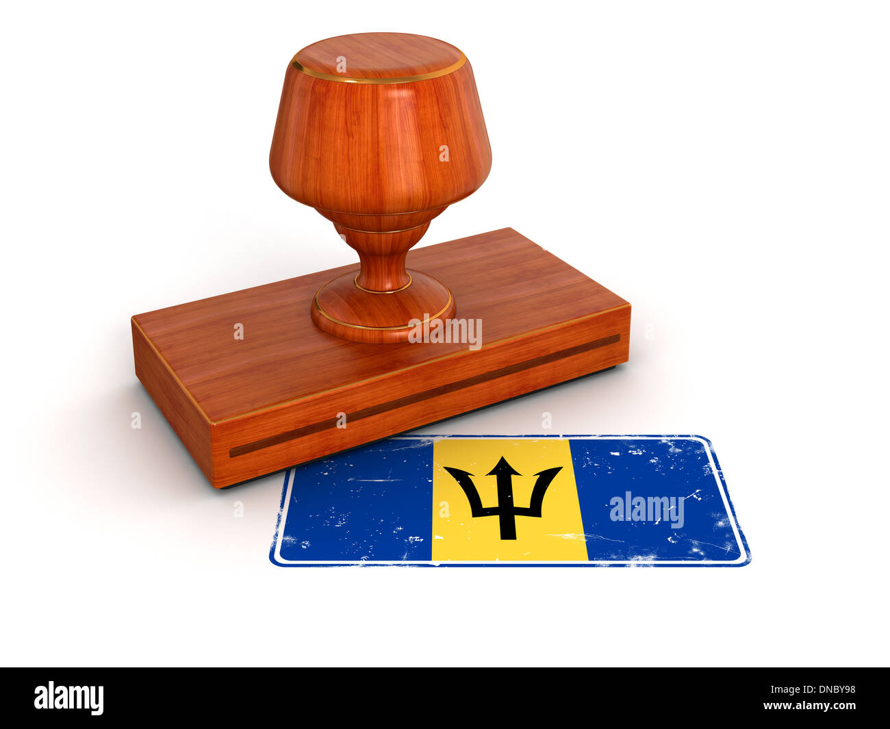 Rubber Stamp Barbados flag (clipping path included Stock Photo Alamy