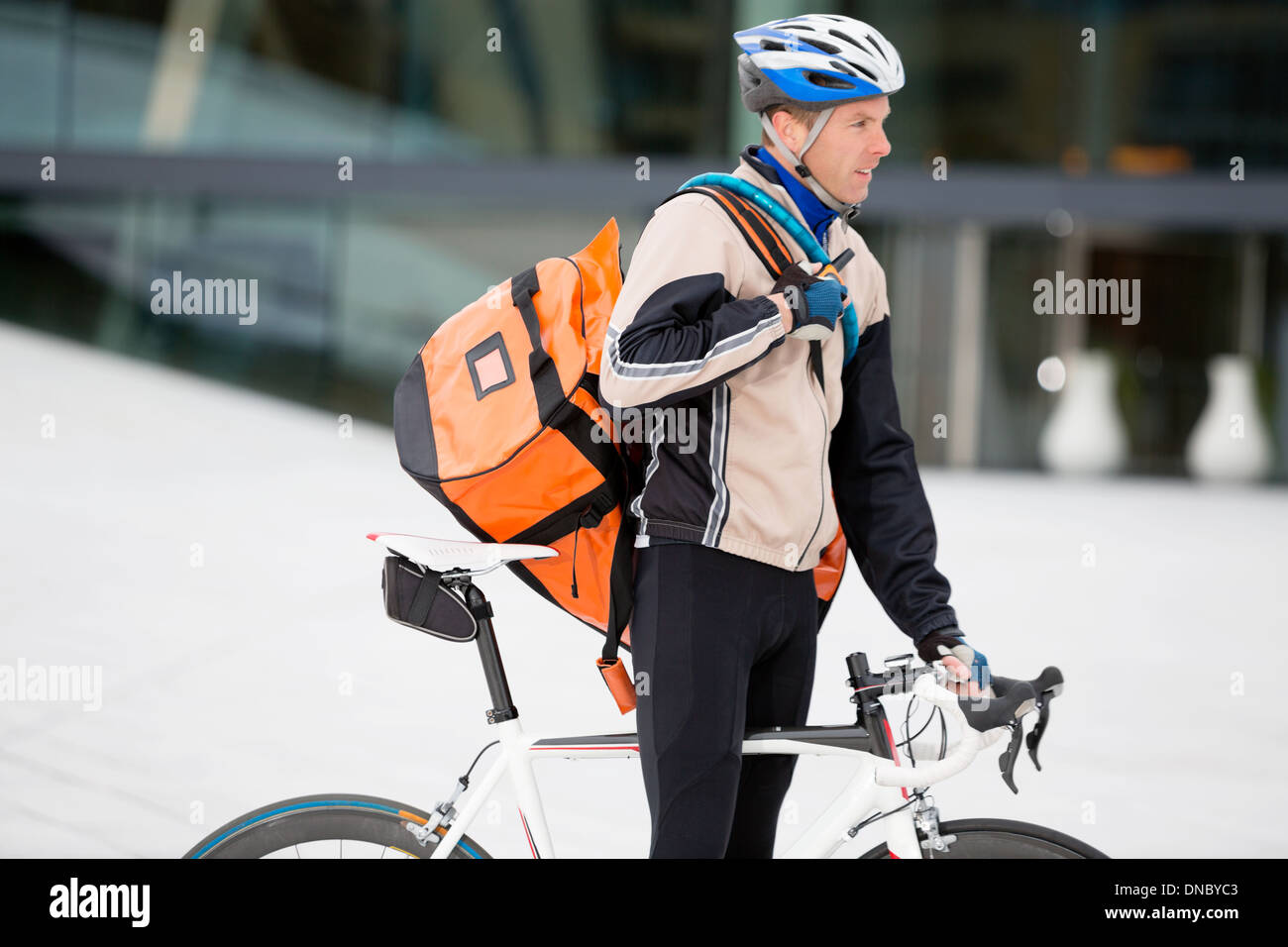 Bike Courier Stock Photo