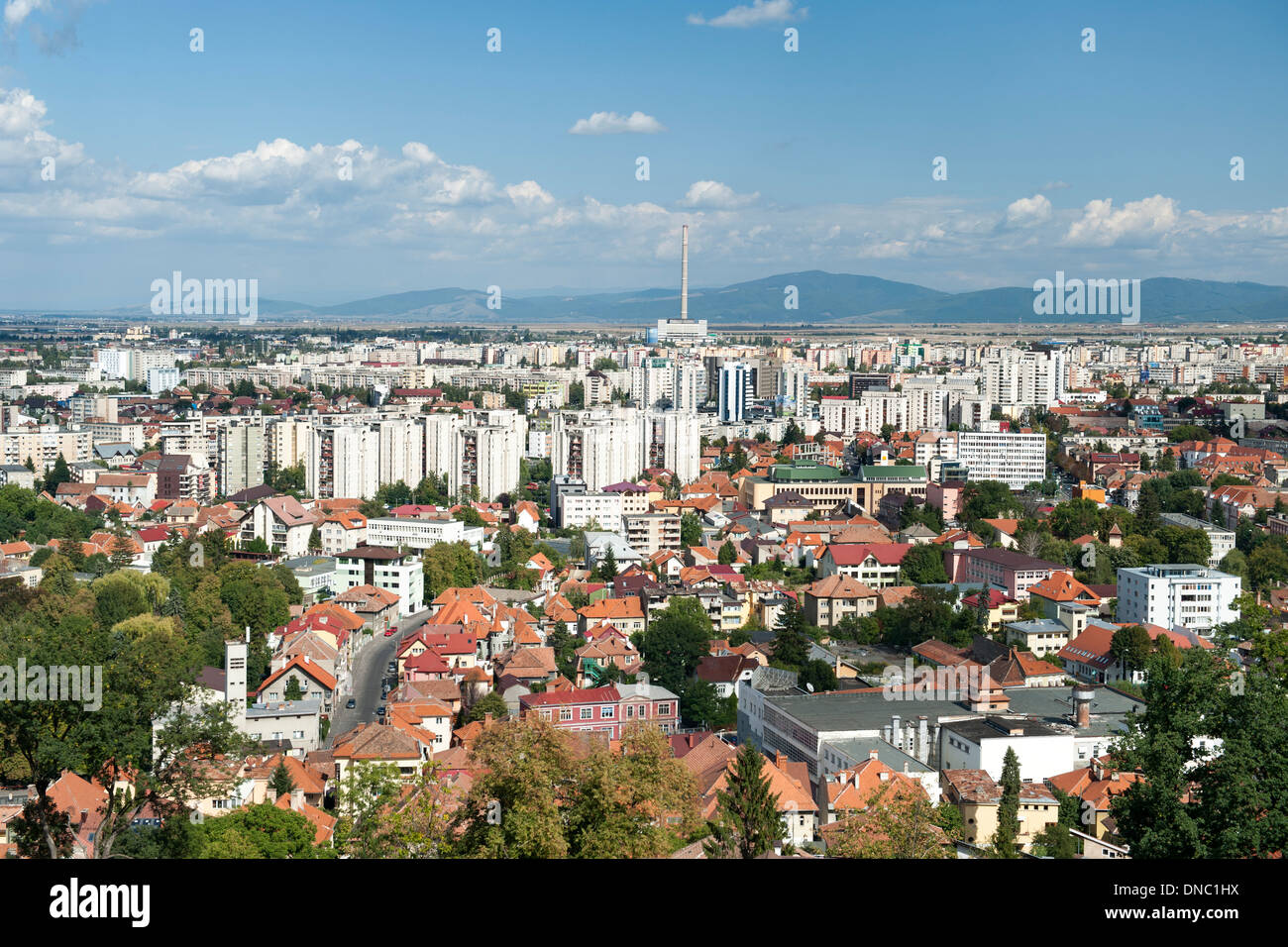 View of Brasov, a city in the central Transylvania region of Romania. Stock Photo
