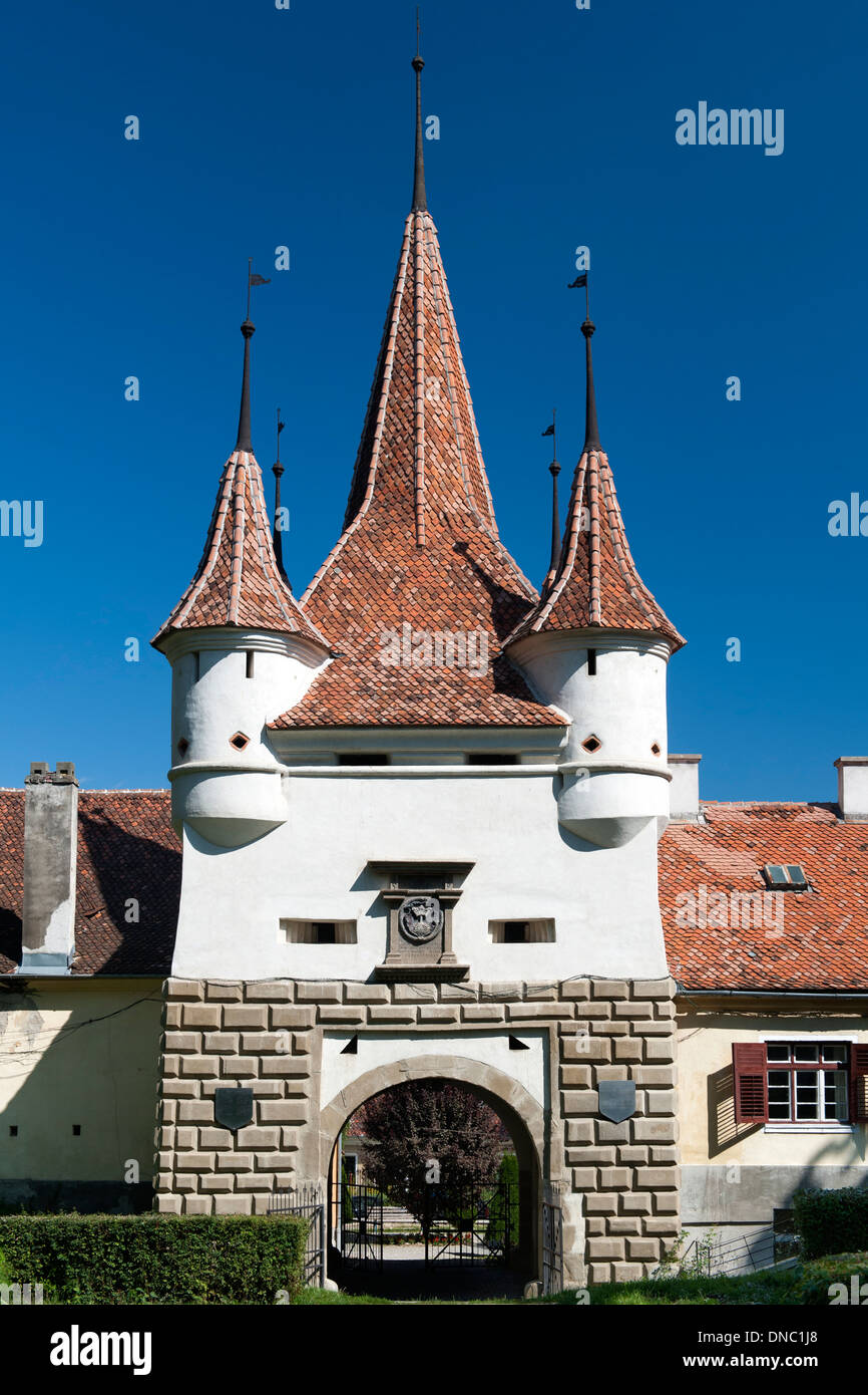 Catherine's Gate in the old town in Brasov, a city in the central Transylvania region of Romania. Stock Photo