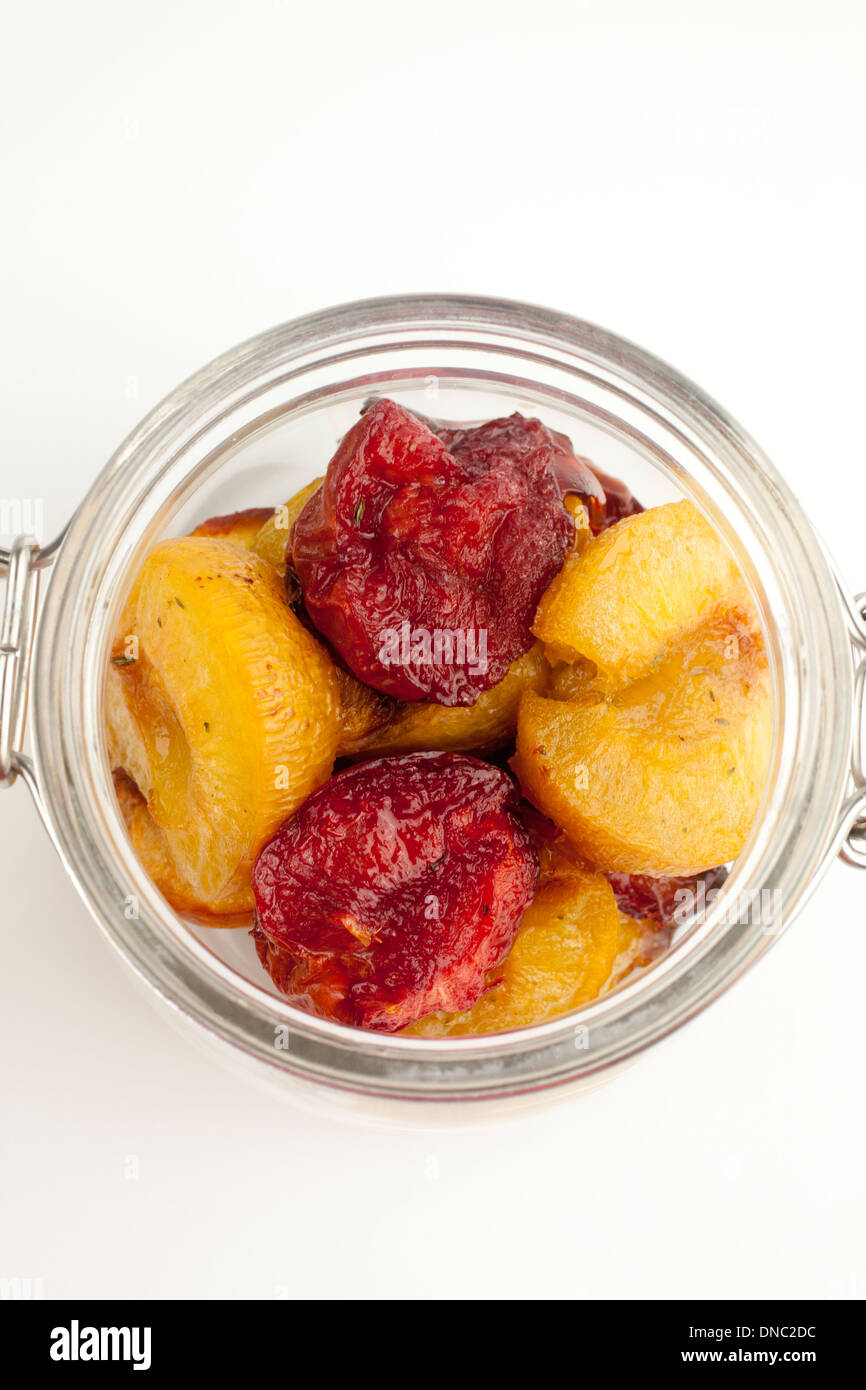 Fruit in a glass jar Stock Photo