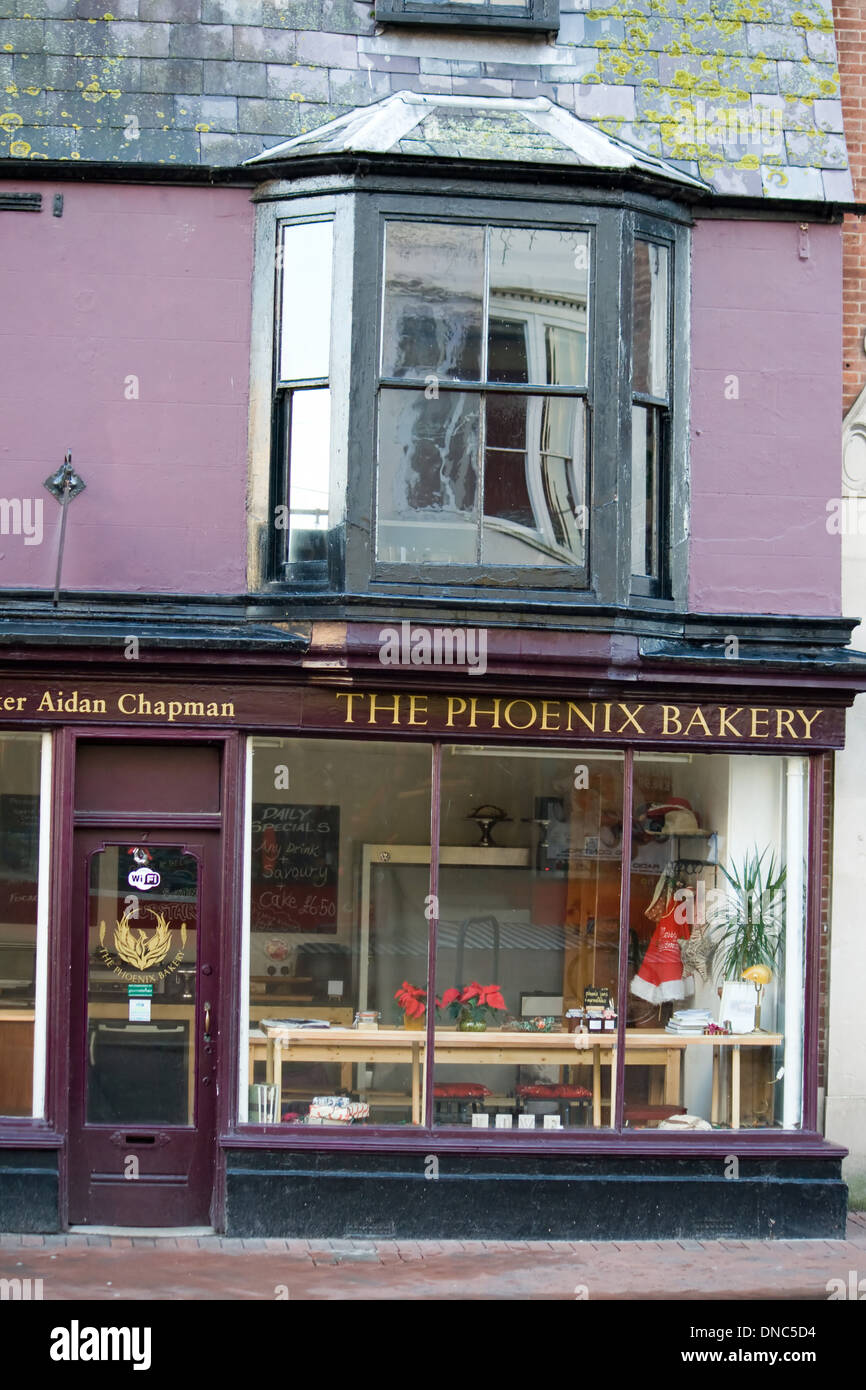Bakery in a very old building in Weymouth town center,Dorset Stock