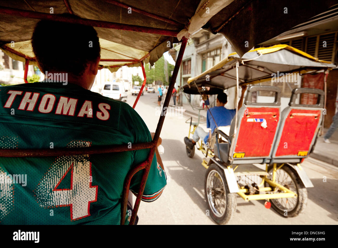 Bicycle taxi transport, Havana, Cuba, caribbean, Latin America Stock Photo