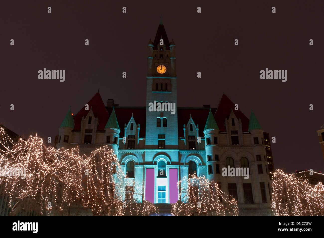architecture of historic building surrounding rice park in saint paul